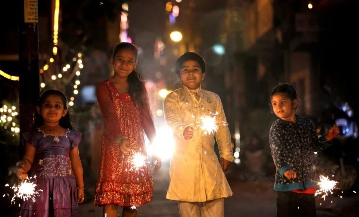 diwali firecrackers with kids1 jpg How We Celebrated Diwali