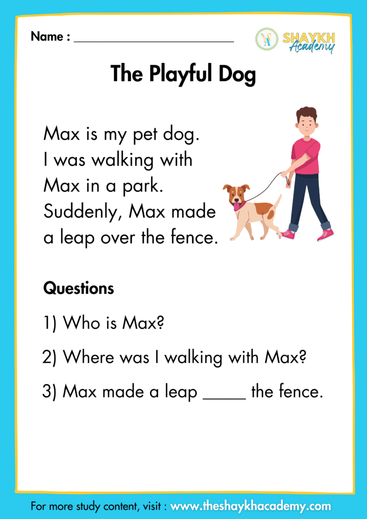 The Playful Dog - Comprehension Passages - Comprehension Passages