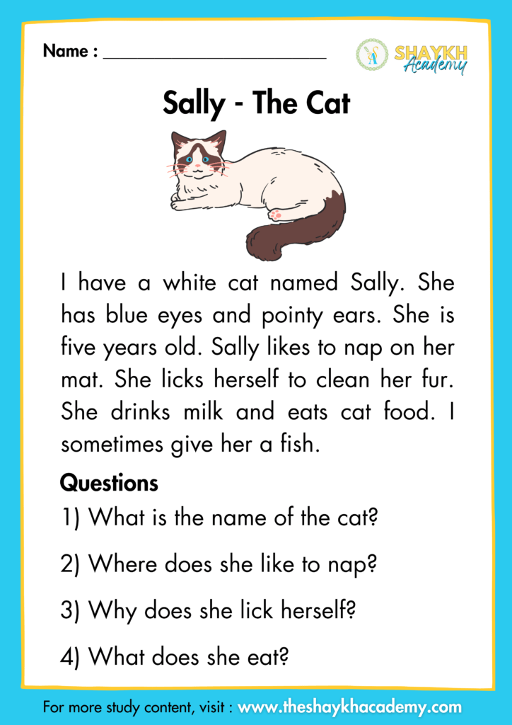 Sally the Cat - Comprehension Passages - Comprehension Passages