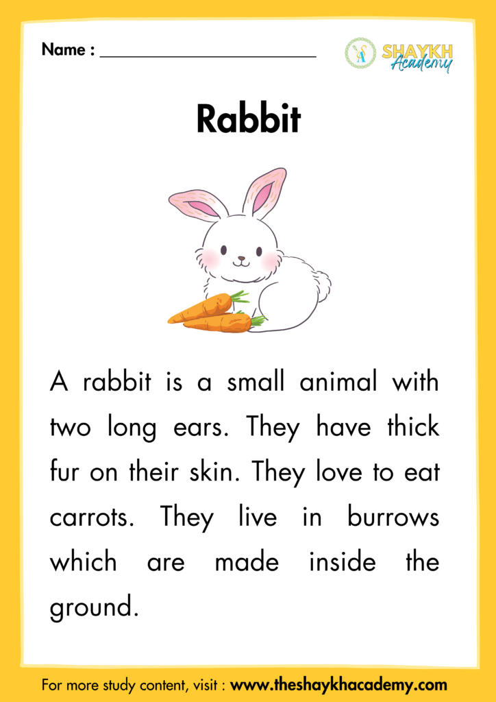 Rabbit - Beginner Level - Reading Passages