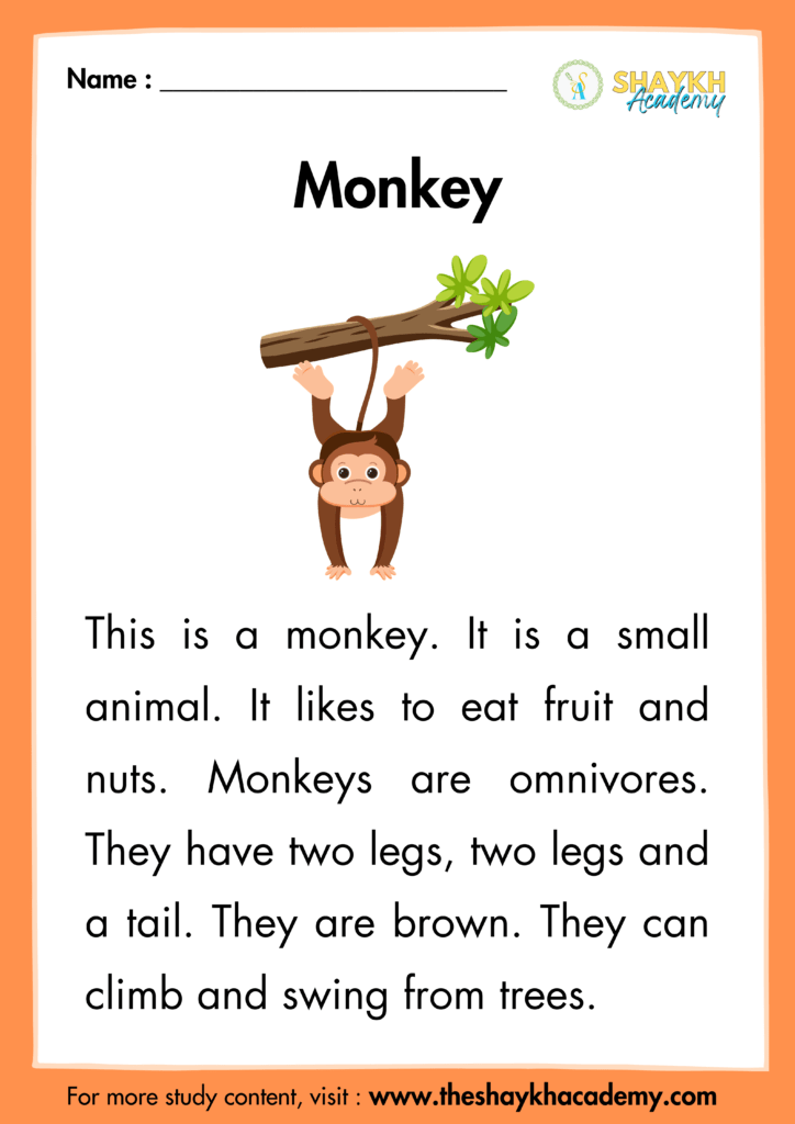 Monkey - Beginner Level - Reading Passages