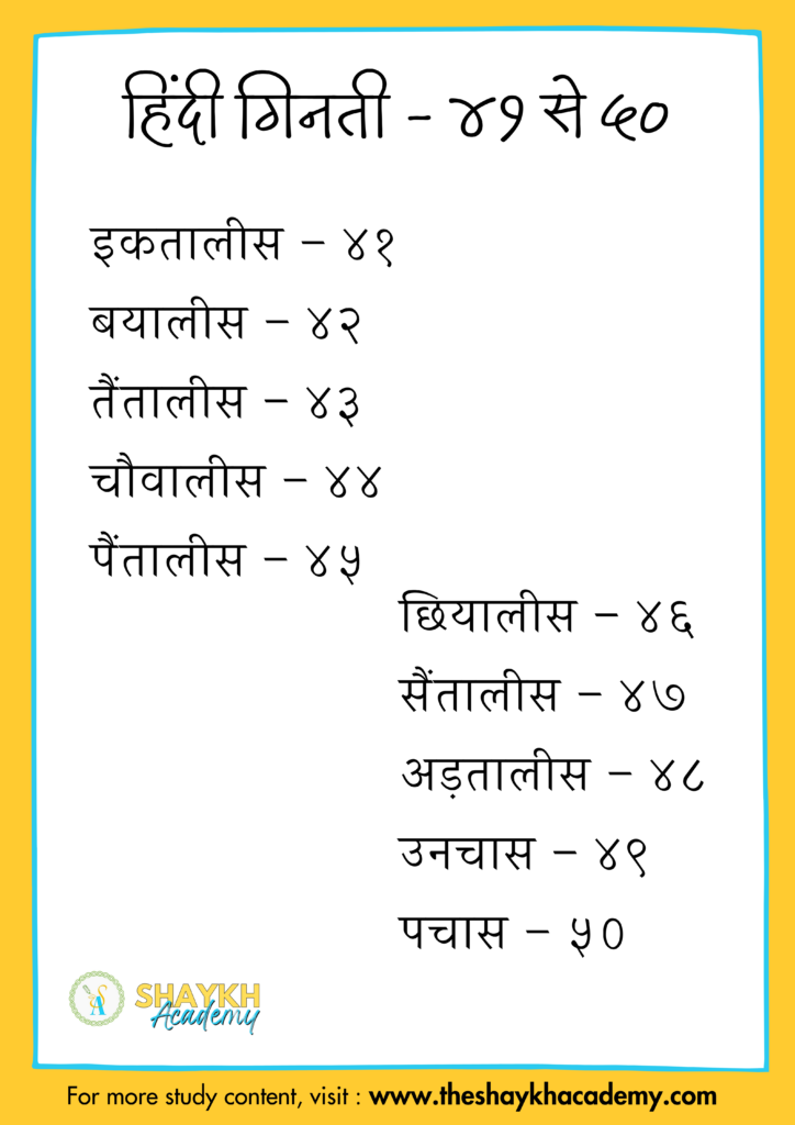 हिंदी गिनती