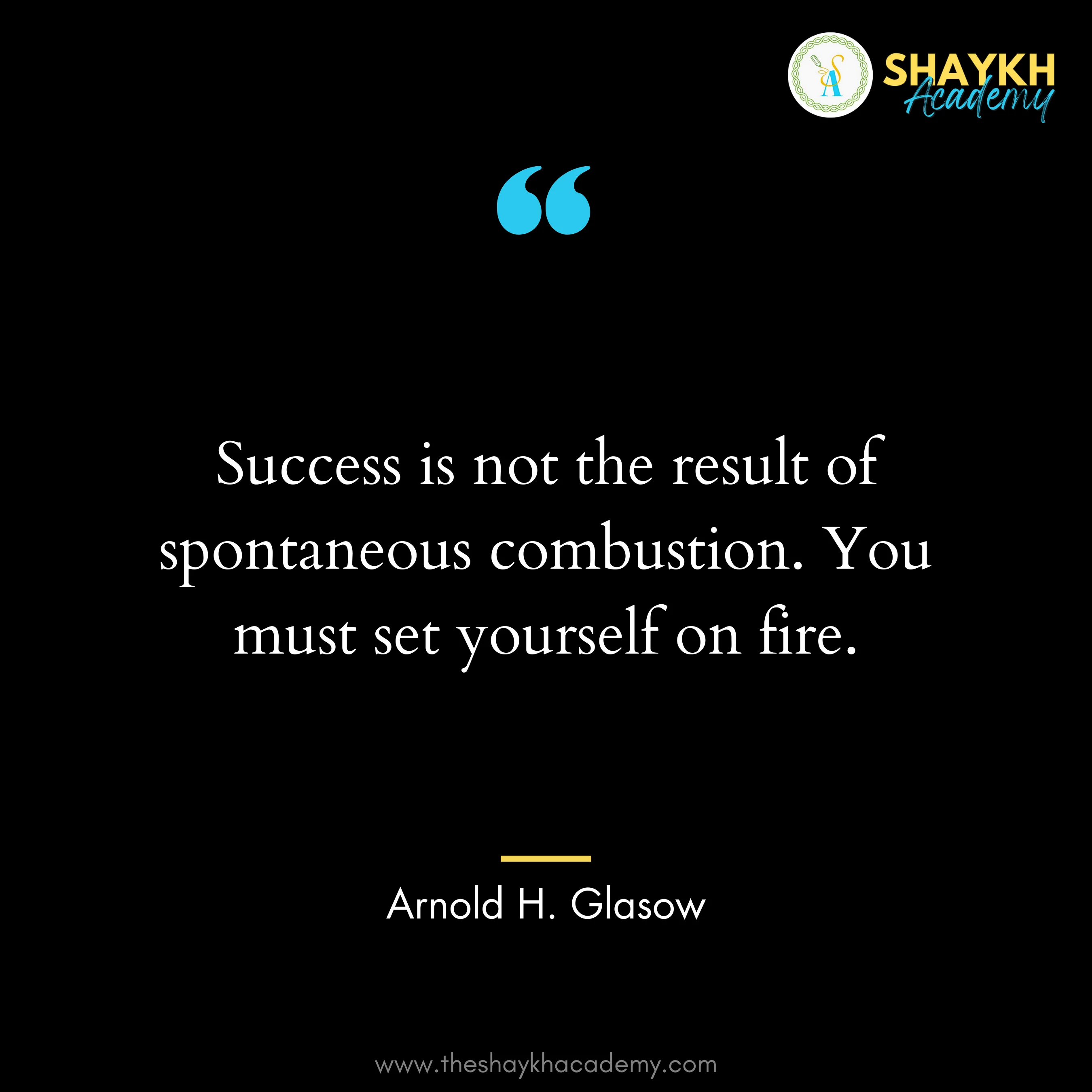Success is not the result of spontaneous combustion. You must set yourself on fire.