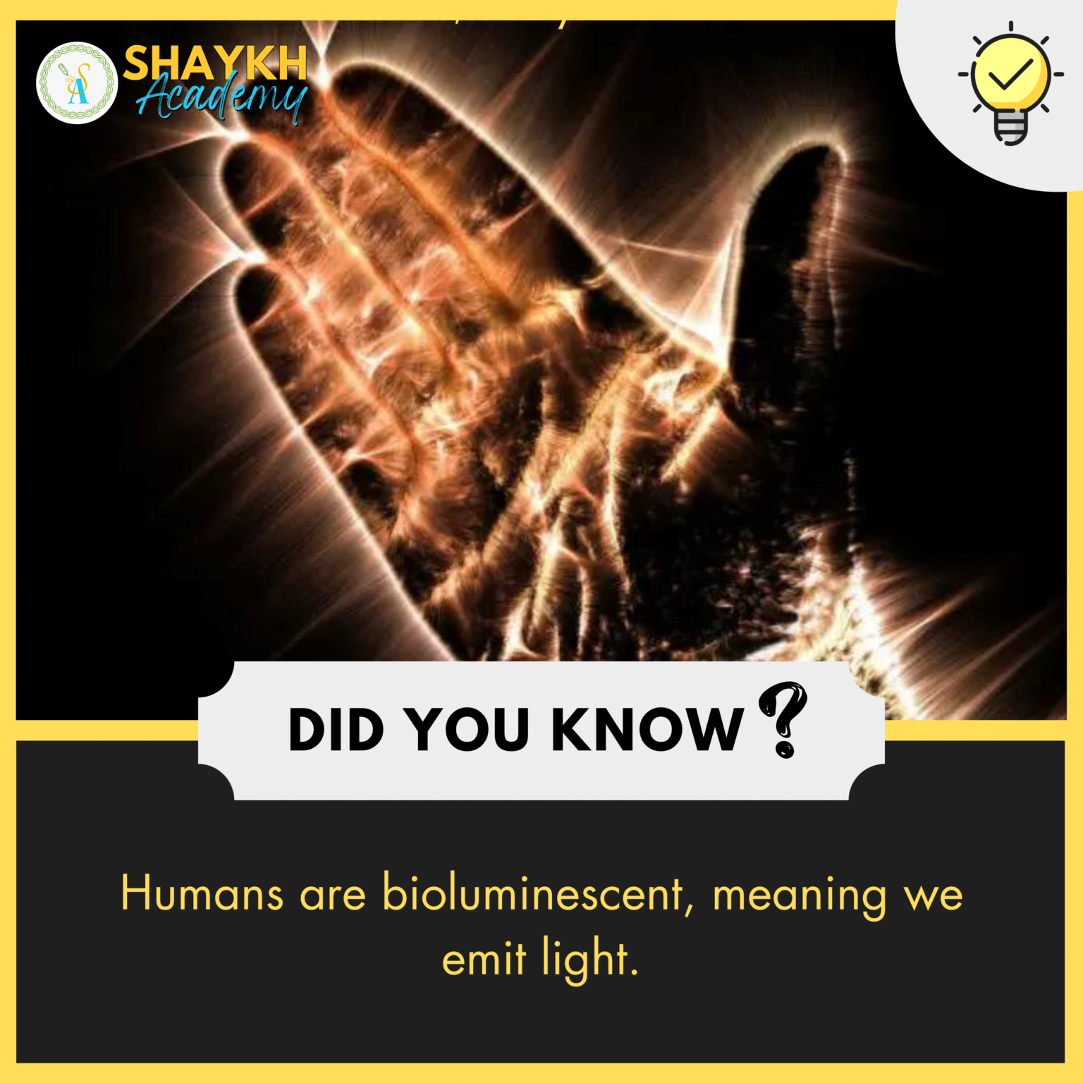 Did you Know? Humans are bioluminescent, meaning we emit light