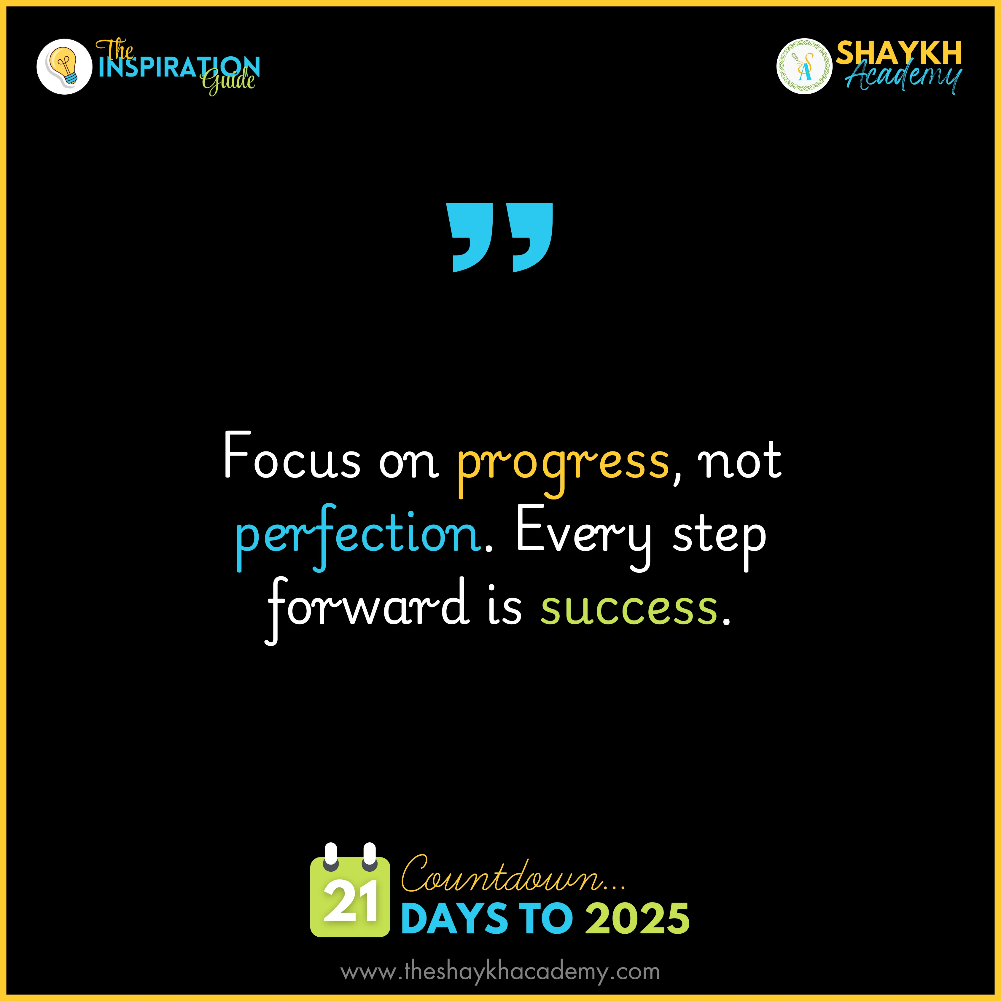 Focus on progress, not perfection. Every step forward is success.