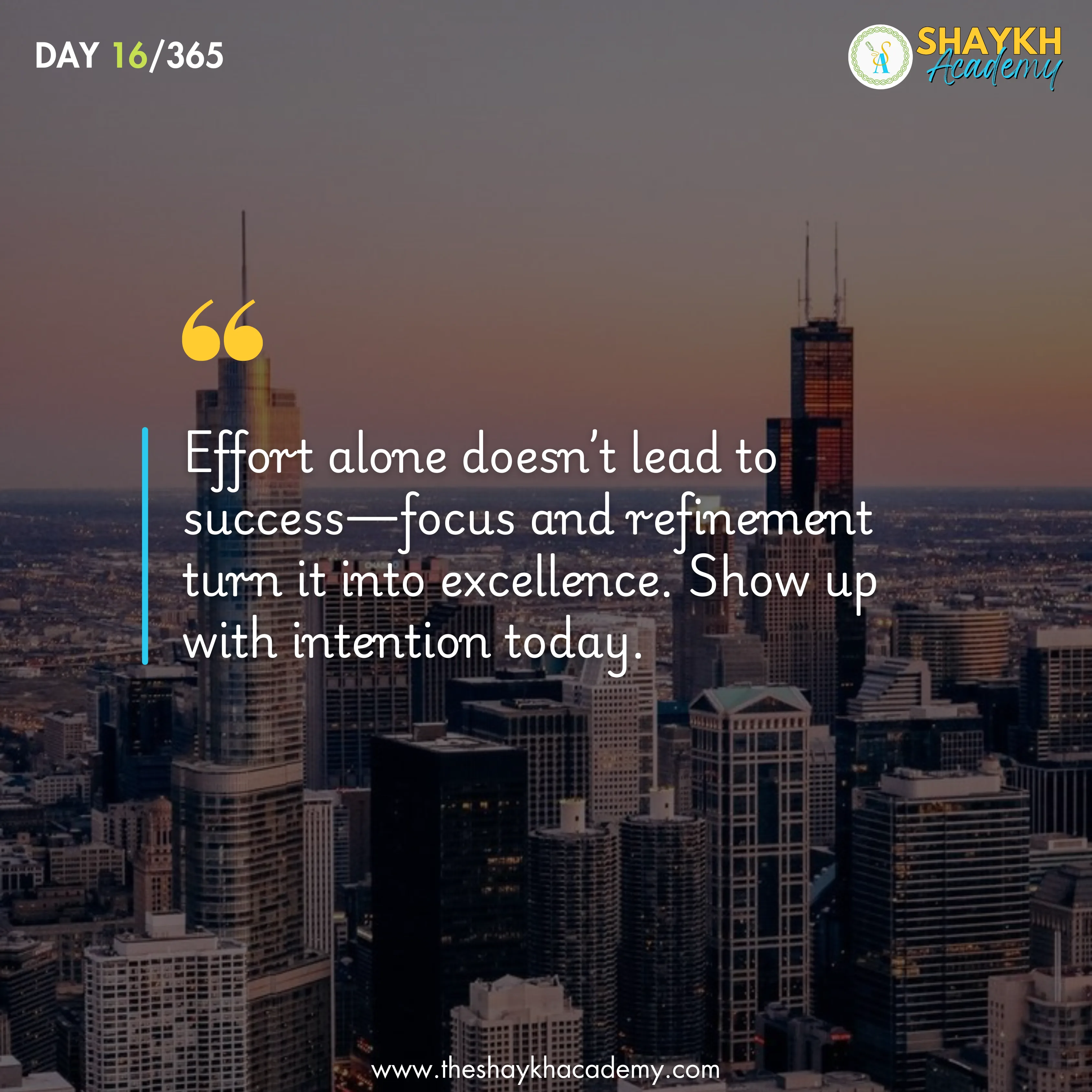 Effort alone doesn’t lead to success — focus and refinement turn it into excellence. Show up with intention today.