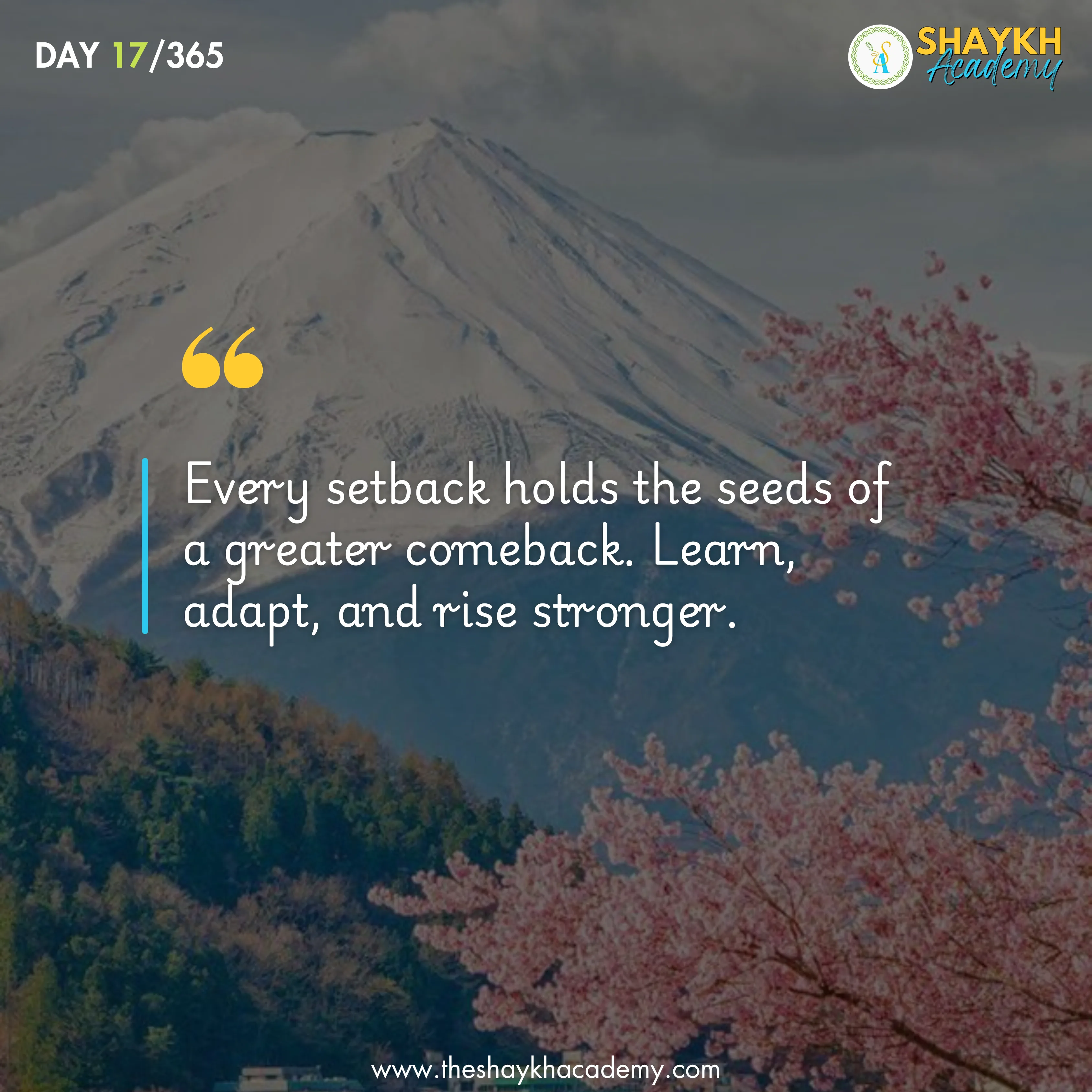 Every setback holds the seeds of a greater comeback. Learn, adapt, and rise stronger.