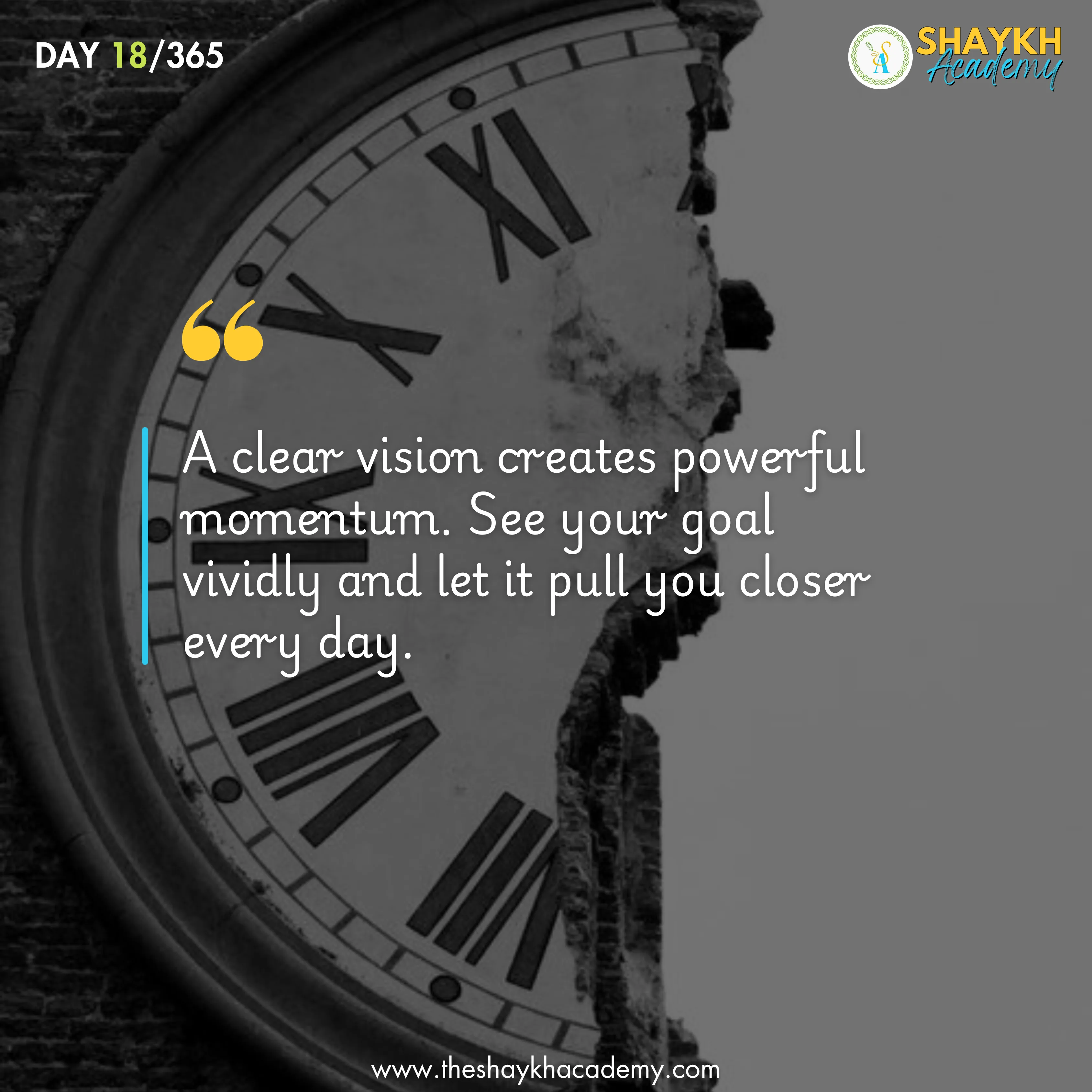 A clear vision creates powerful momentum. See your goal vividly and let it pull you closer every day.