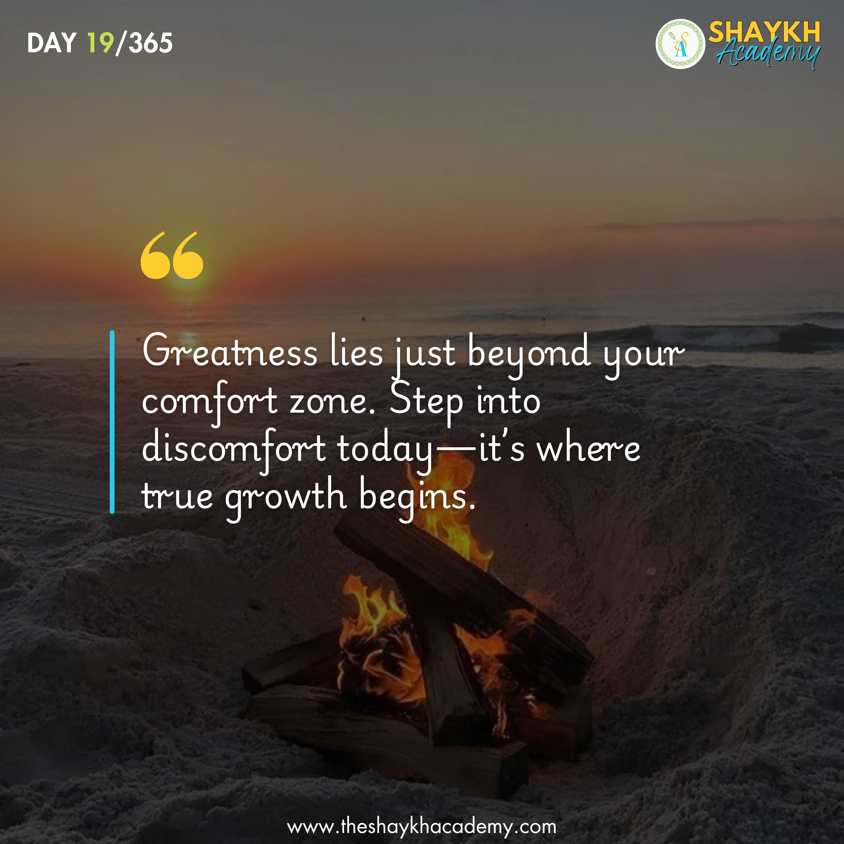 Greatness lies just beyond your comfort zone. Step into discomfort today — it’s where true growth begins.