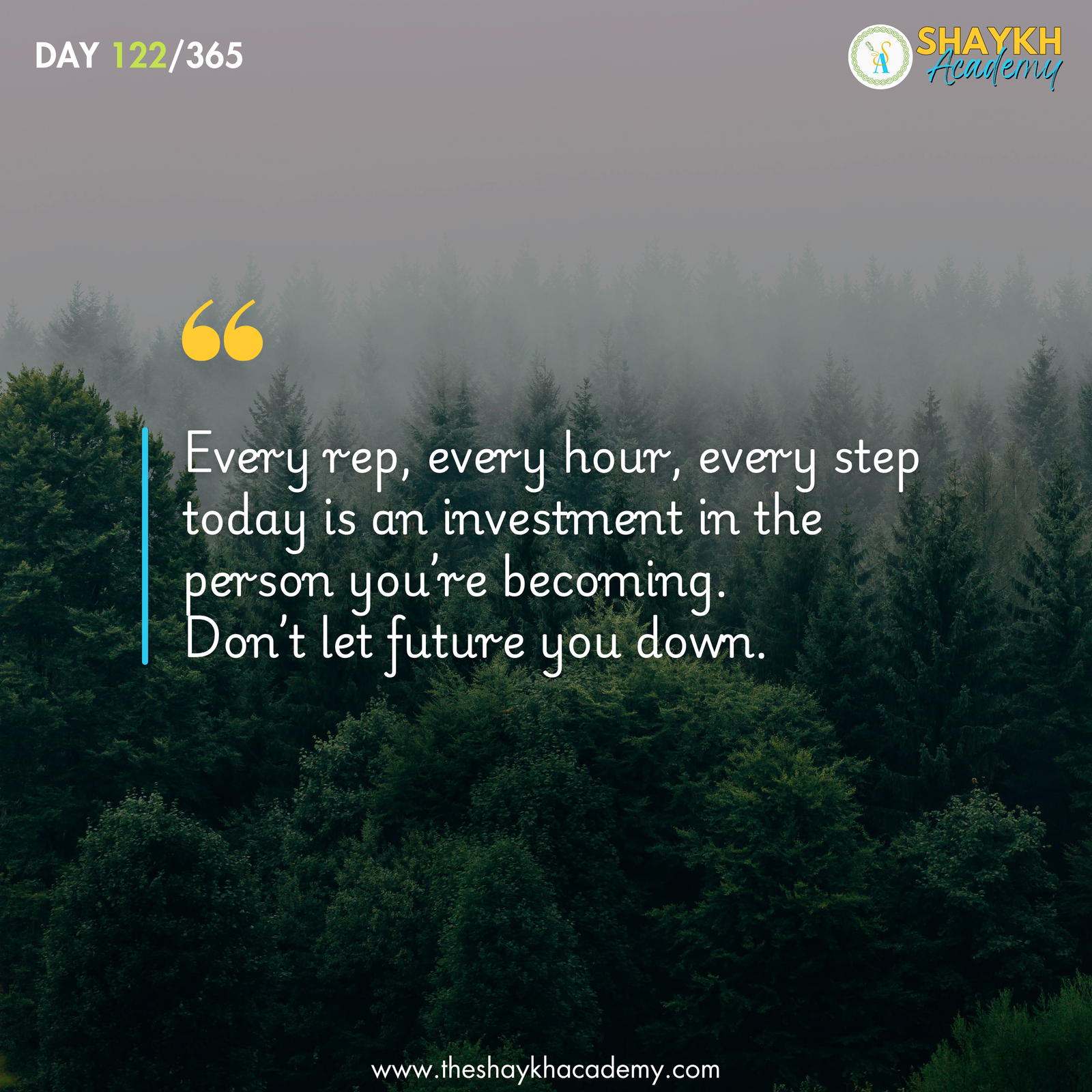 Every rep, every hour, every step today is an investment in the person you’re becoming. Don’t let future you down.