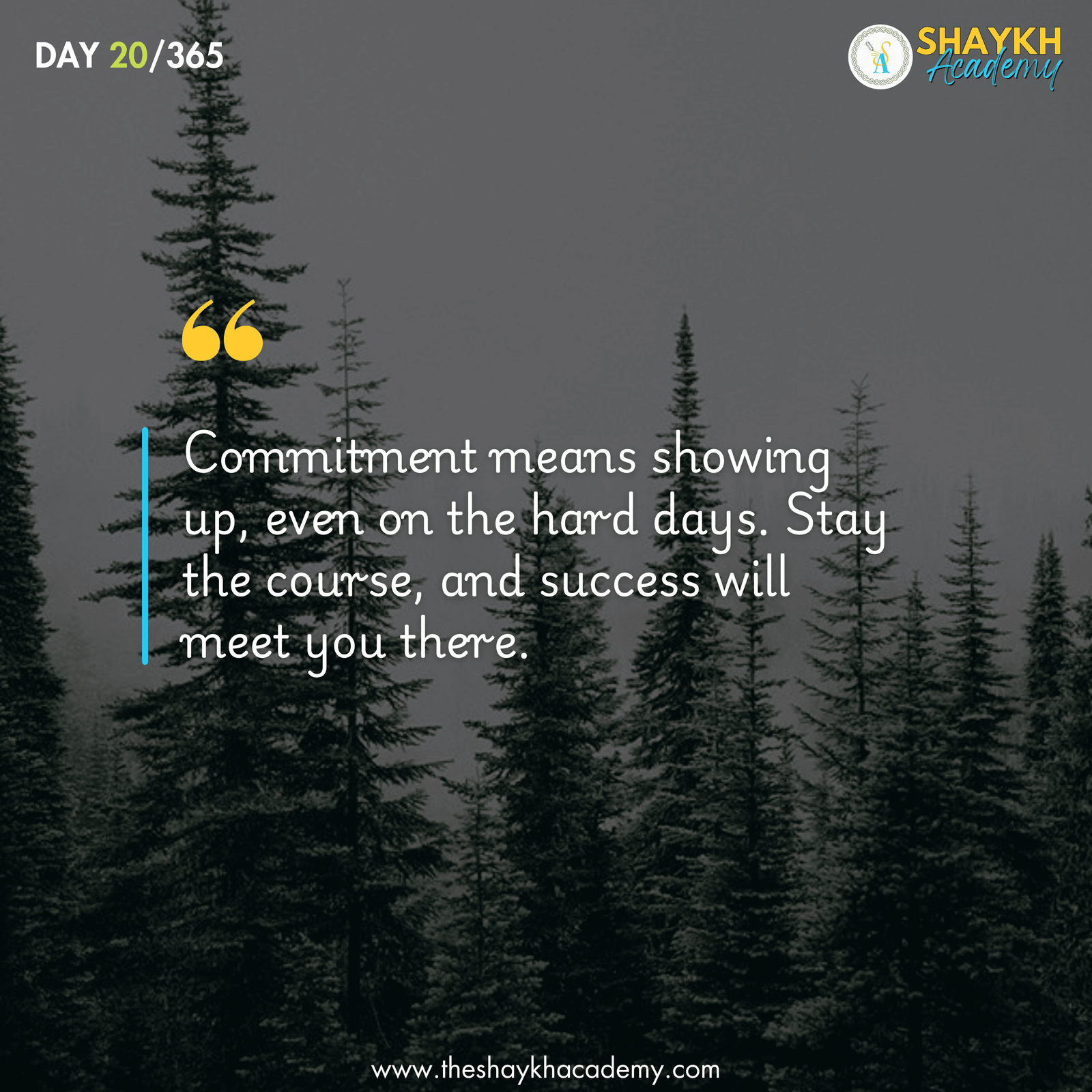 Commitment means showing up, even on the hard days. Stay the course, and success will meet you there.