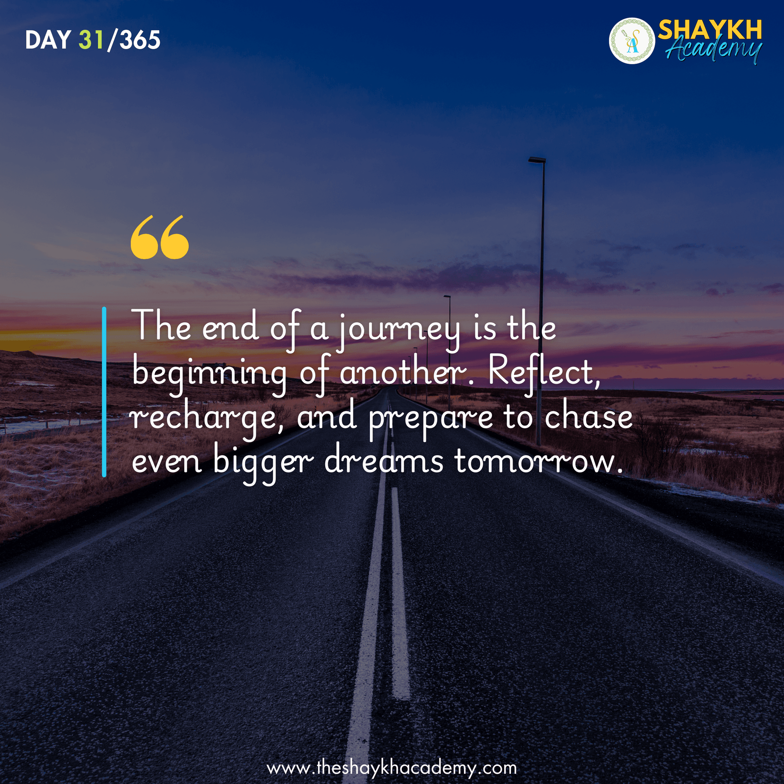 The end of a journey is the beginning of another. Reflect, recharge, and prepare to chase even bigger dreams tomorrow.