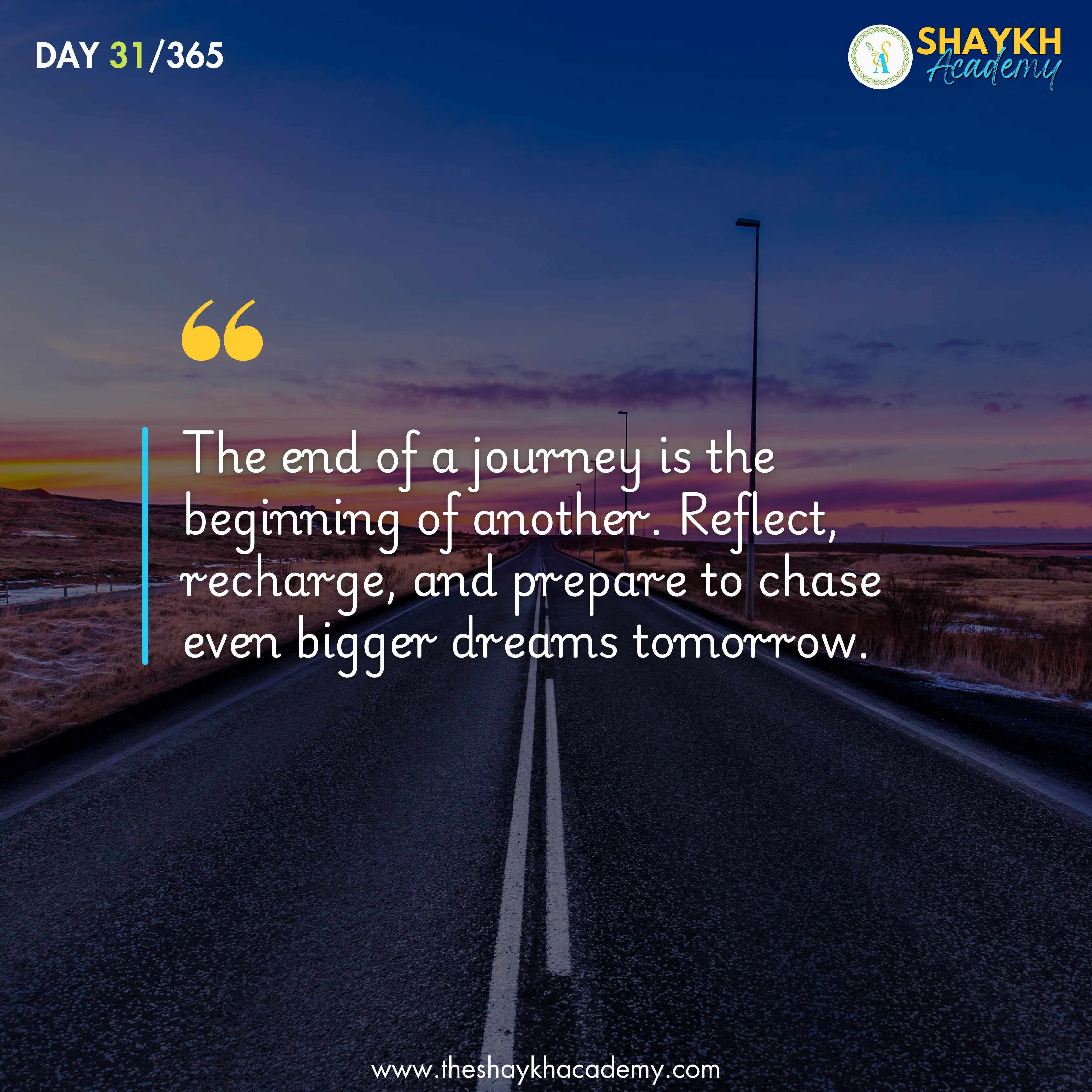 The end of a journey is the beginning of another. Reflect, recharge, and prepare to chase even bigger dreams tomorrow.