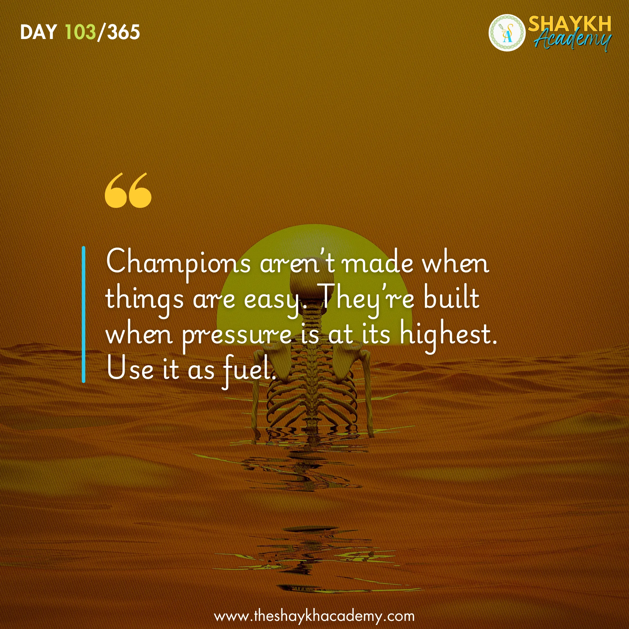 Champions aren’t made when things are easy. They’re built when pressure is at its highest. Use it as fuel.