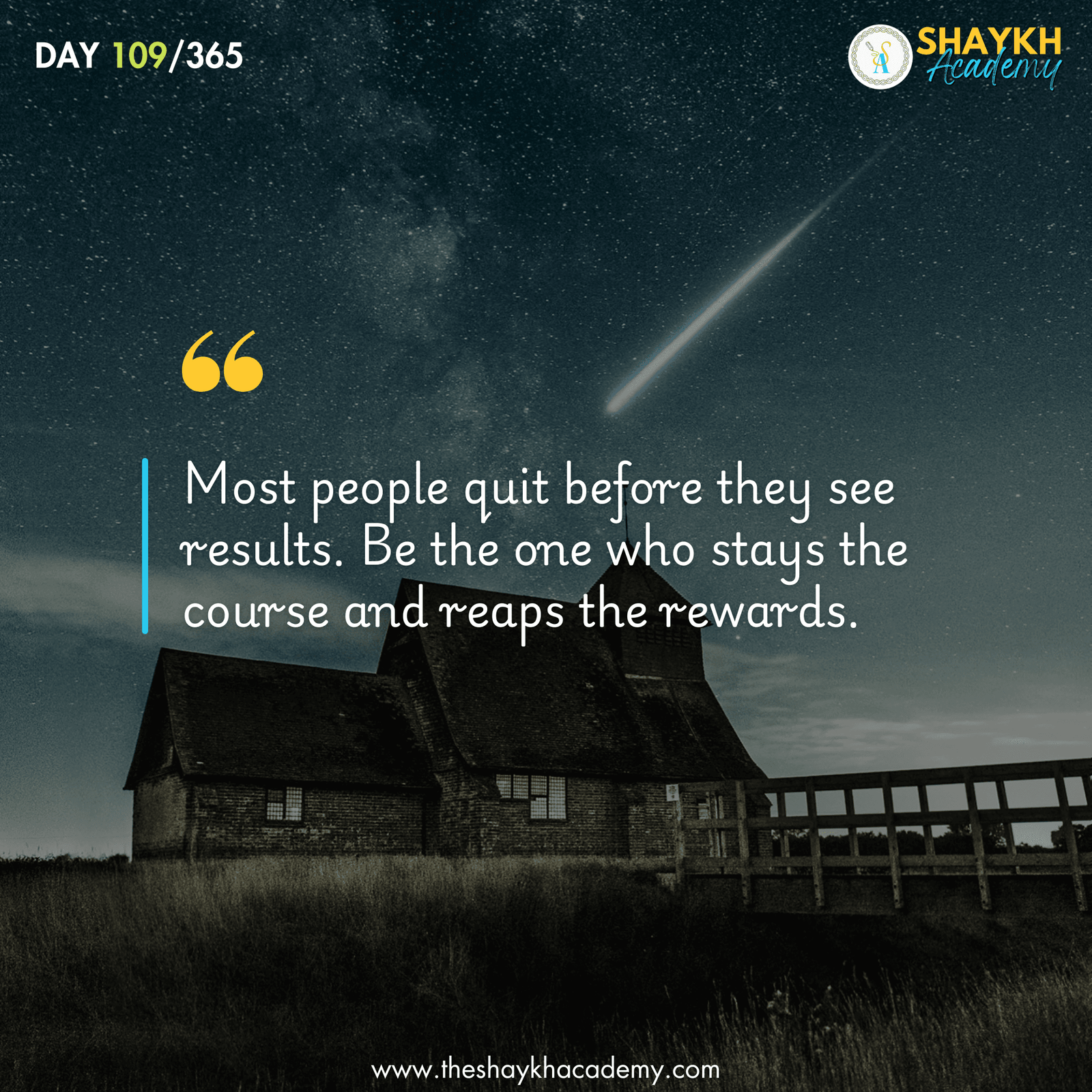 Most people quit before they see results. Be the one who stays the course and reaps the rewards.