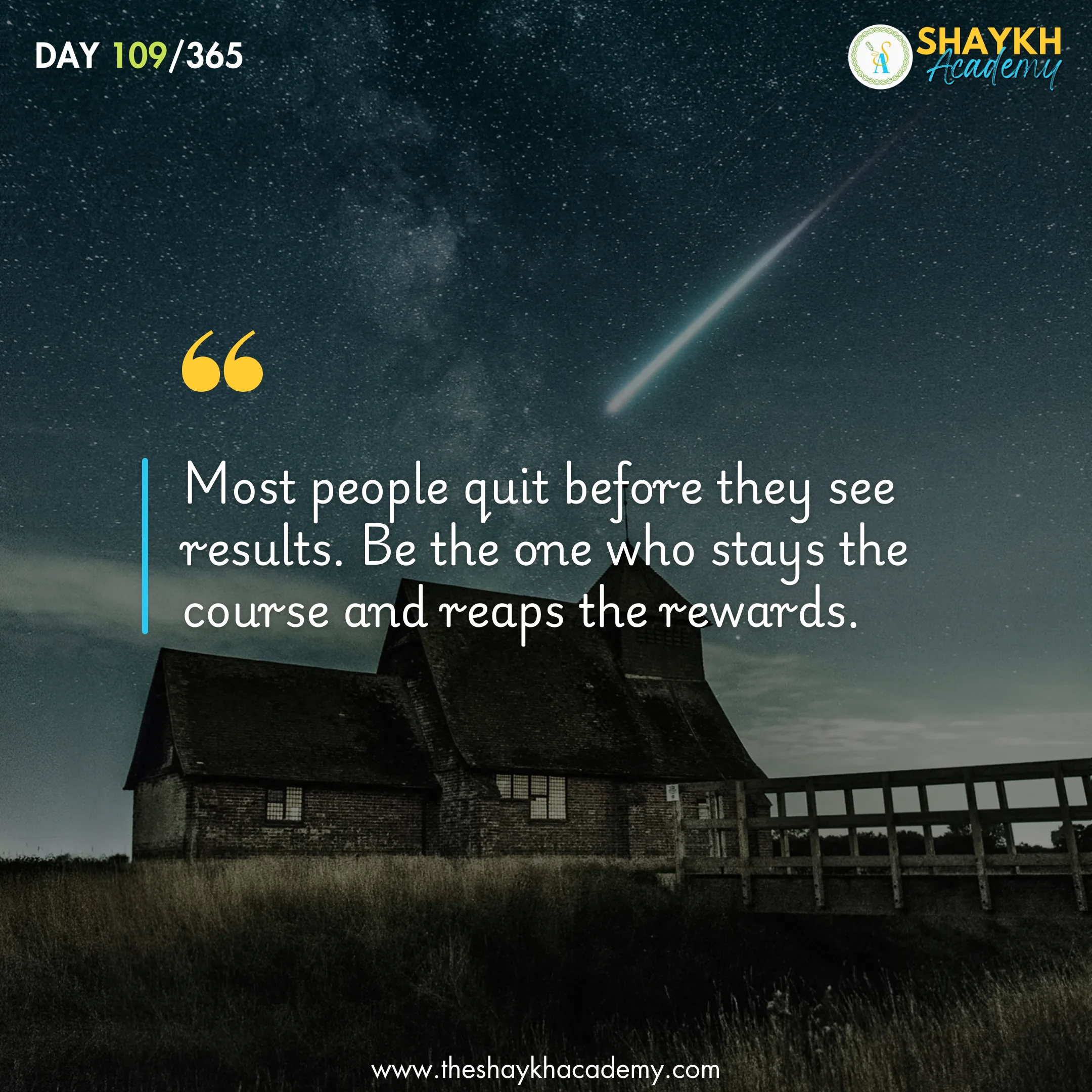 Most people quit before they see results. Be the one who stays the course and reaps the rewards.