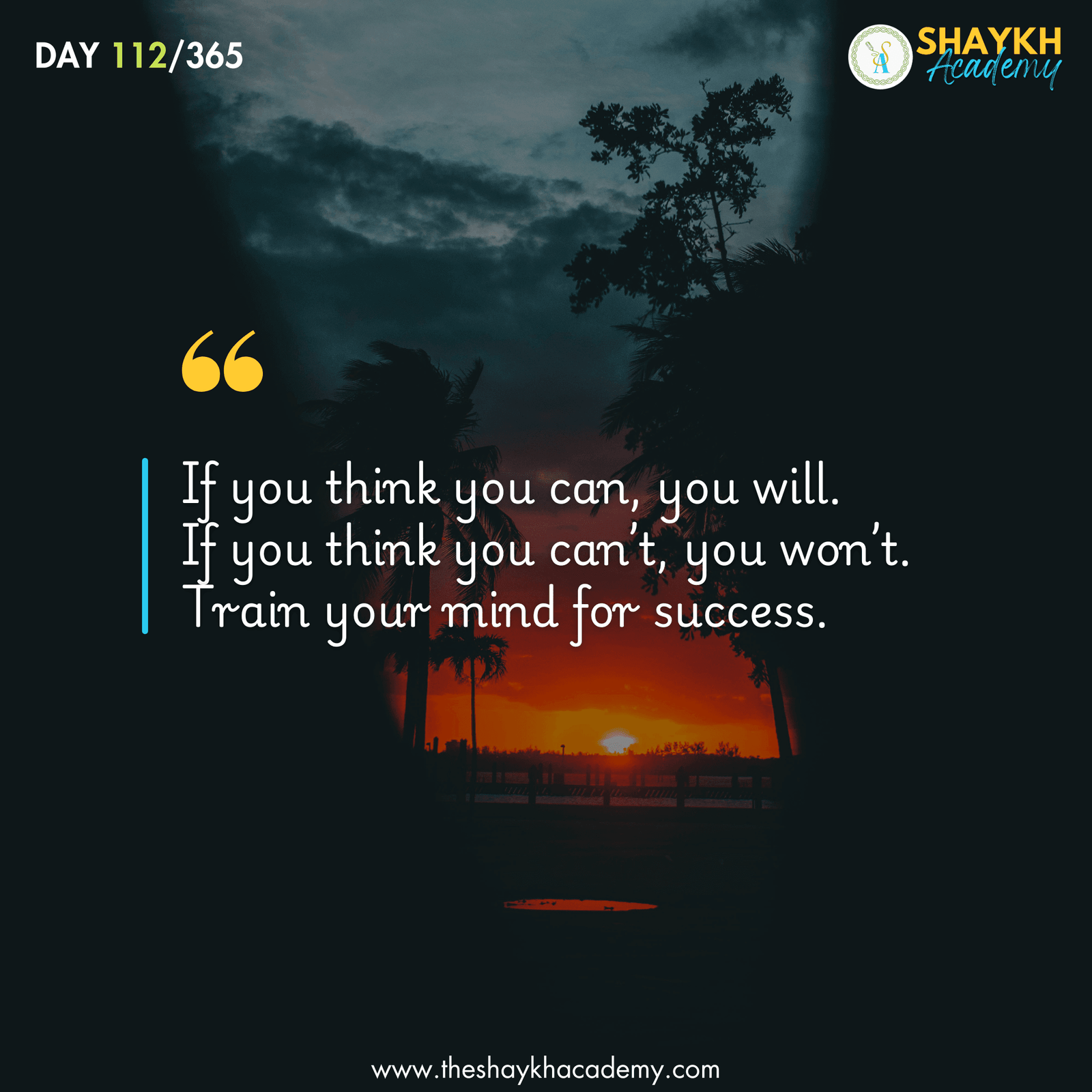 If you think you can, you will. If you think you can’t, you won’t. Train your mind for success.