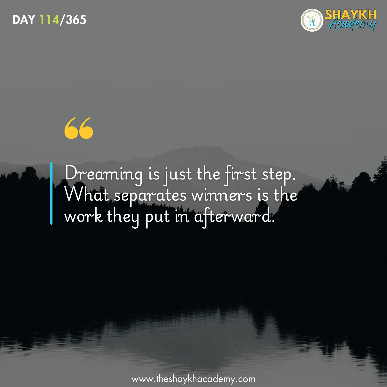 Dreaming is just the first step. What separates winners is the work they put in afterward.