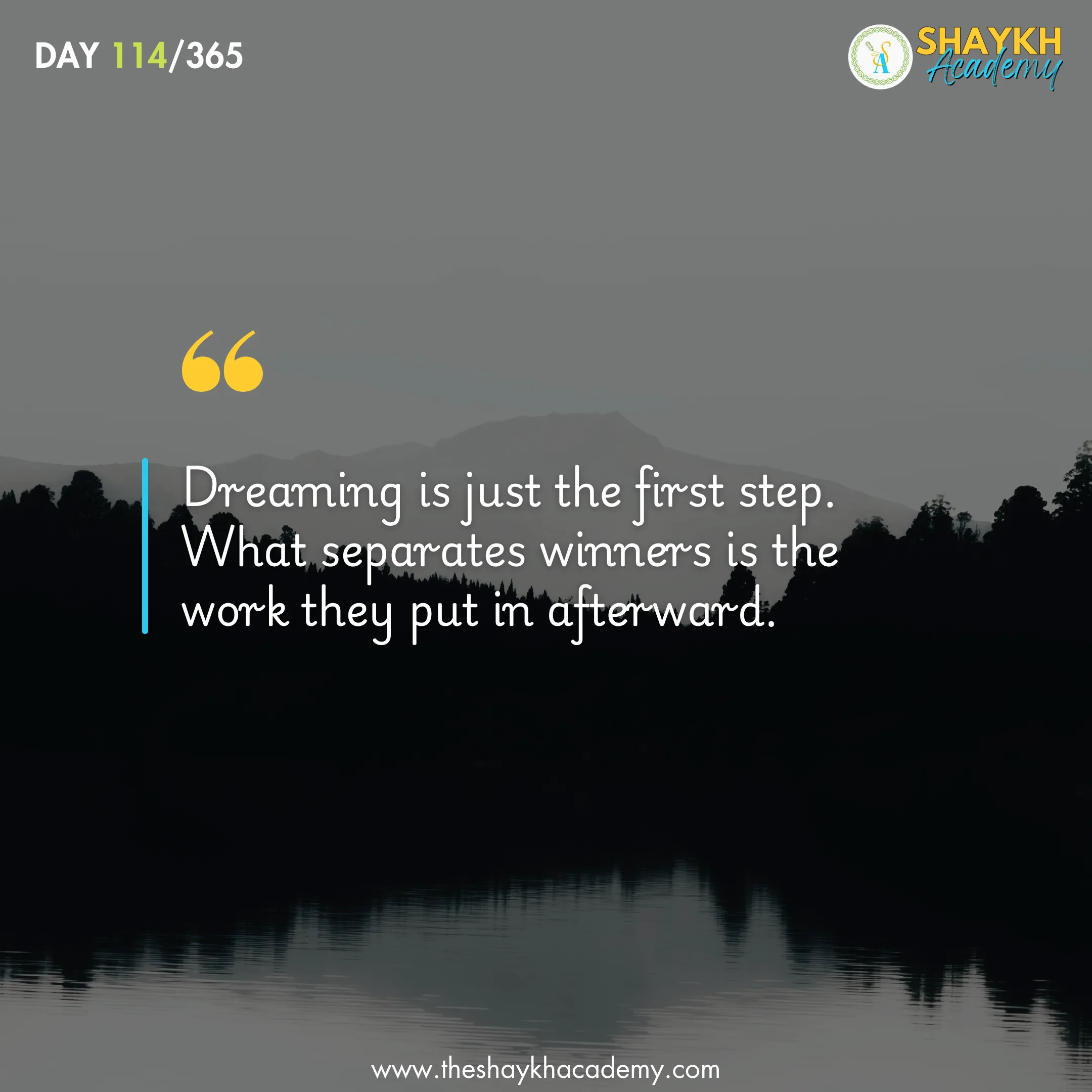 Dreaming is just the first step. What separates winners is the work they put in afterward.