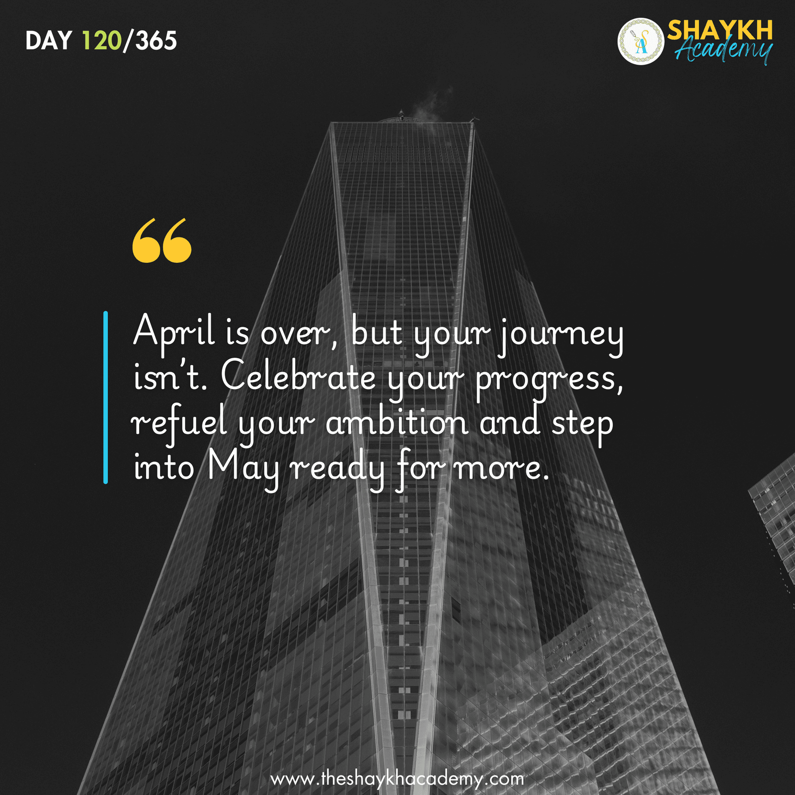 April is over, but your journey isn’t. Celebrate your progress, refuel your ambition and step into May ready for more.