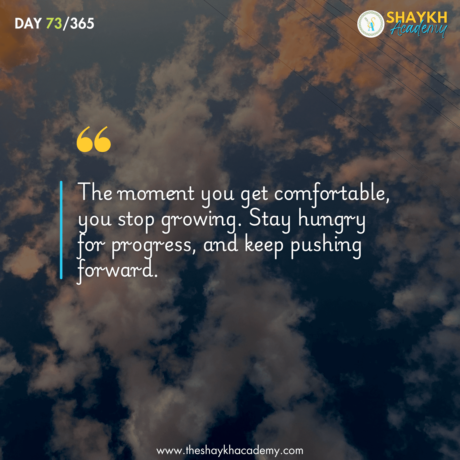 The moment you get comfortable, you stop growing. Stay hungry for progress, and keep pushing forward.