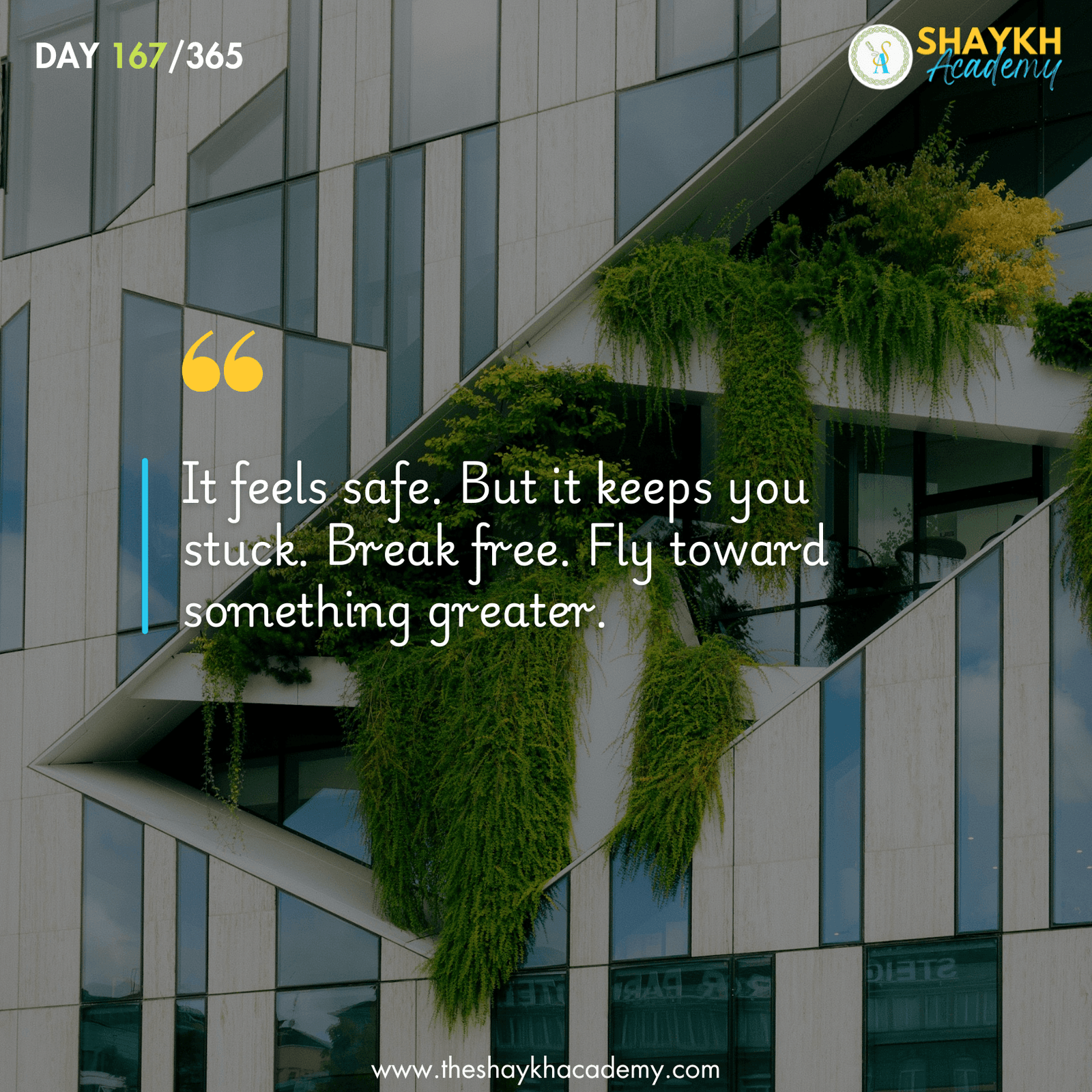 It feels safe. But it keeps you stuck. Break free. Fly toward something greater.