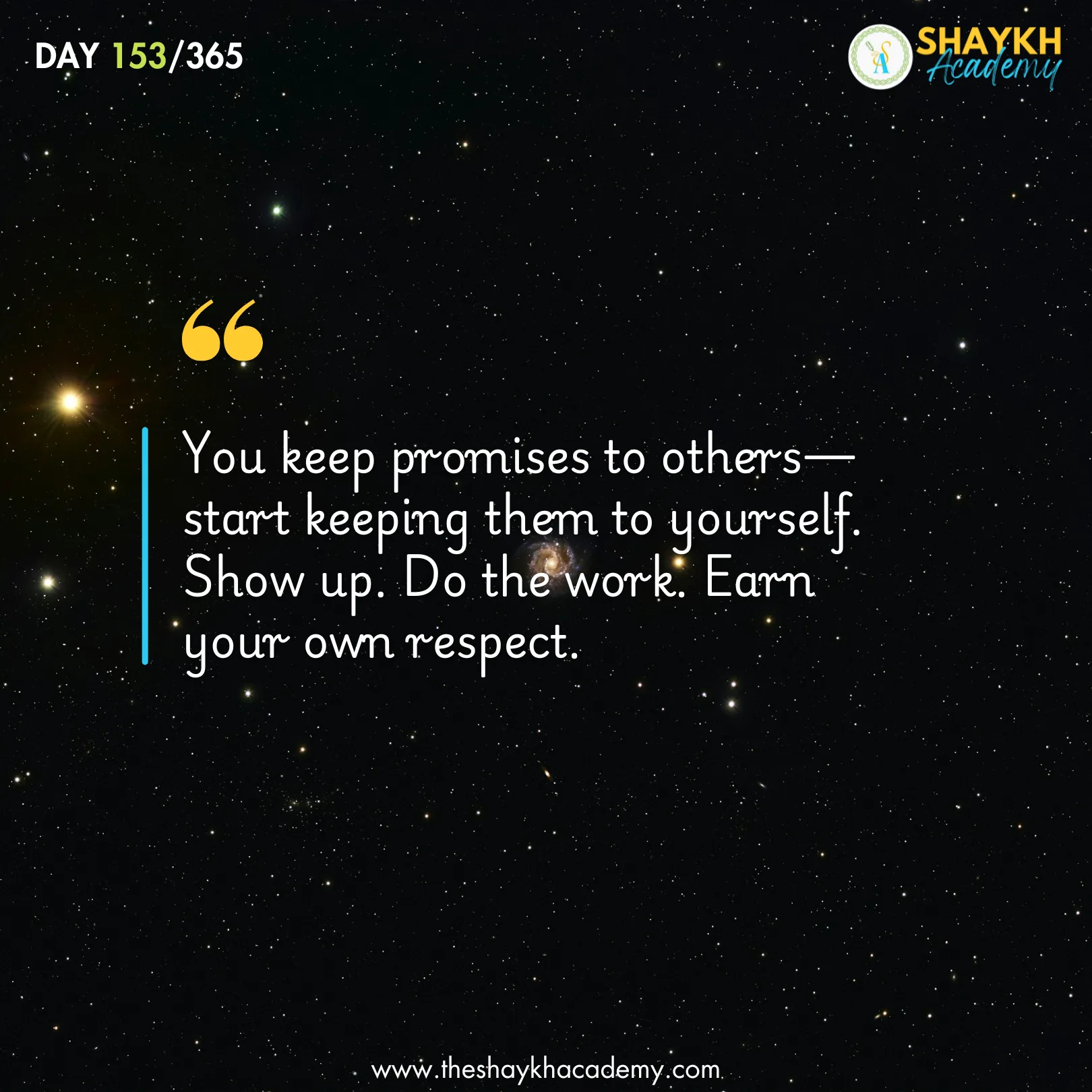 You keep promises to others—start keeping them to yourself. Show up. Do the work. Earn your own respect.