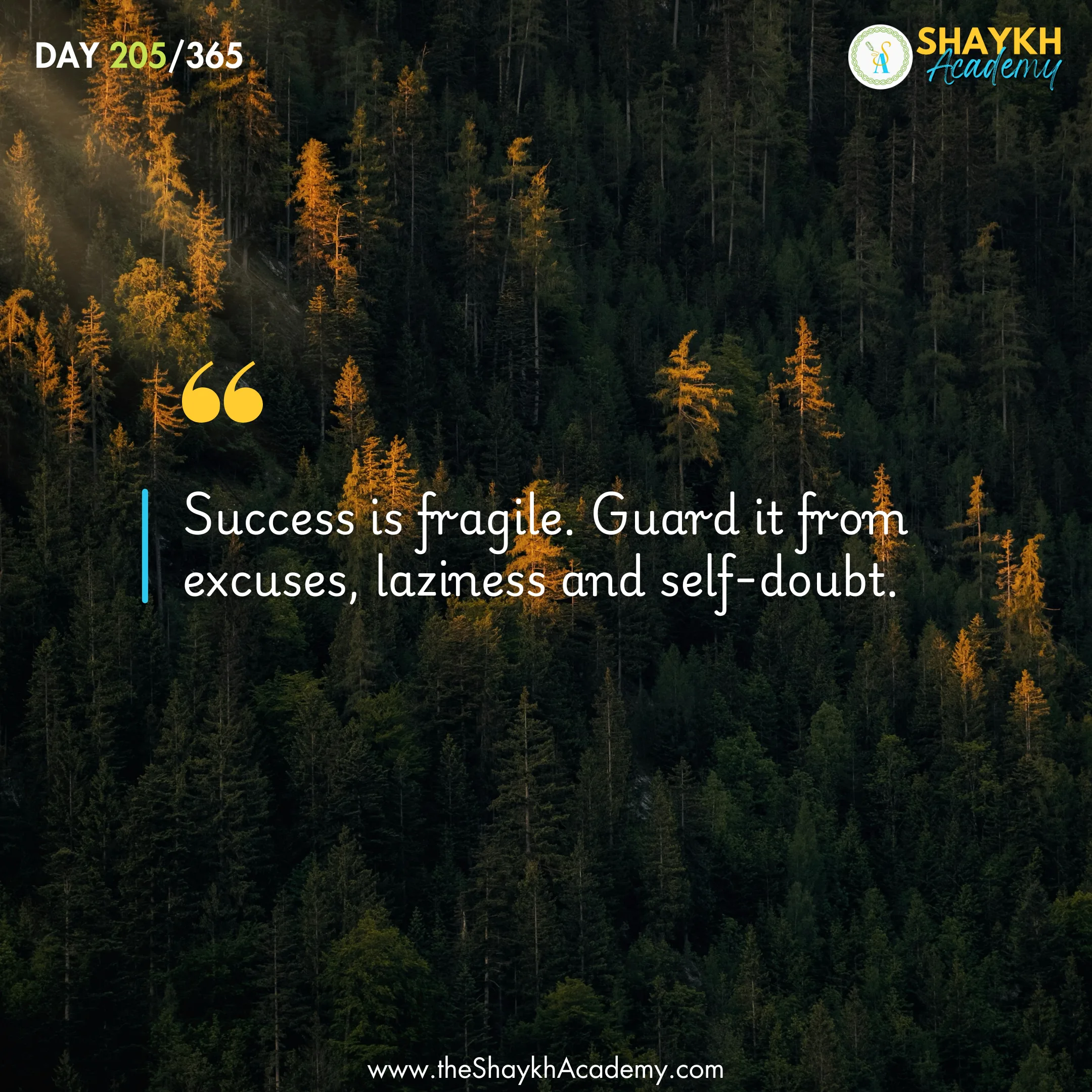 Success is fragile. Guard it from excuses, laziness, and self-doubt.
