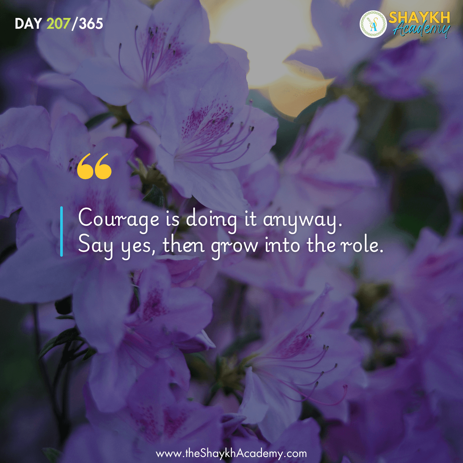 Courage is doing it anyway. Say yes, then grow into the role.