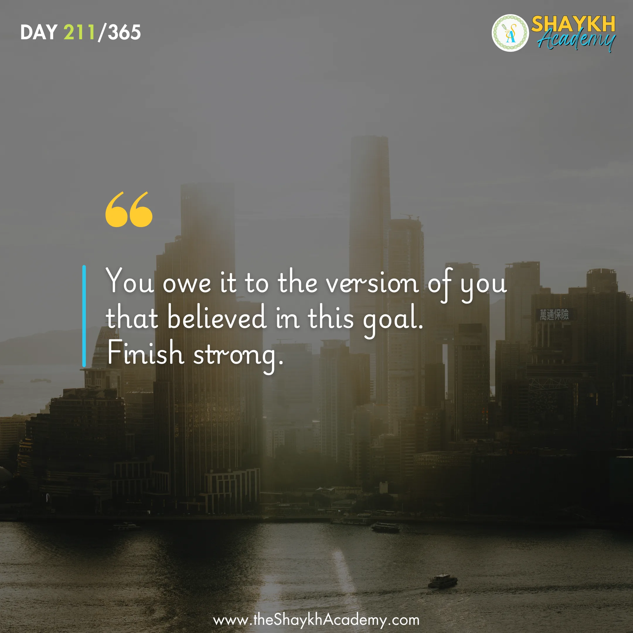 You owe it to the version of you that believed in this goal. Finish strong.