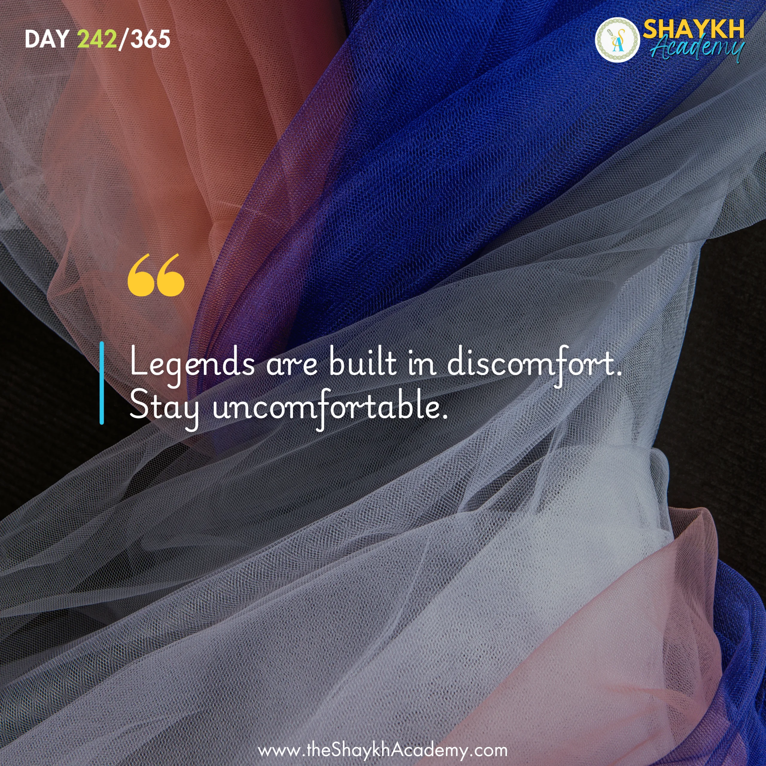 Legends are built in discomfort. Stay uncomfortable.