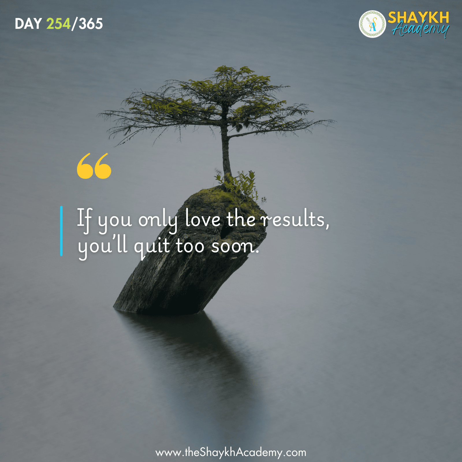 If you only love the results, you’ll quit too soon.