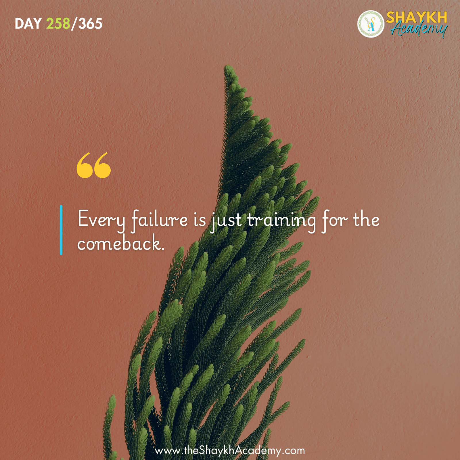 Every failure is just training for the comeback.