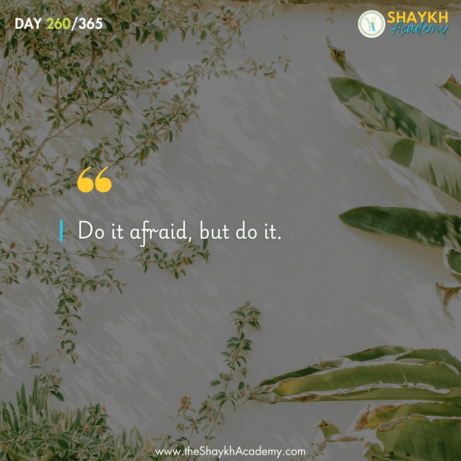 Do it afraid, but do it.