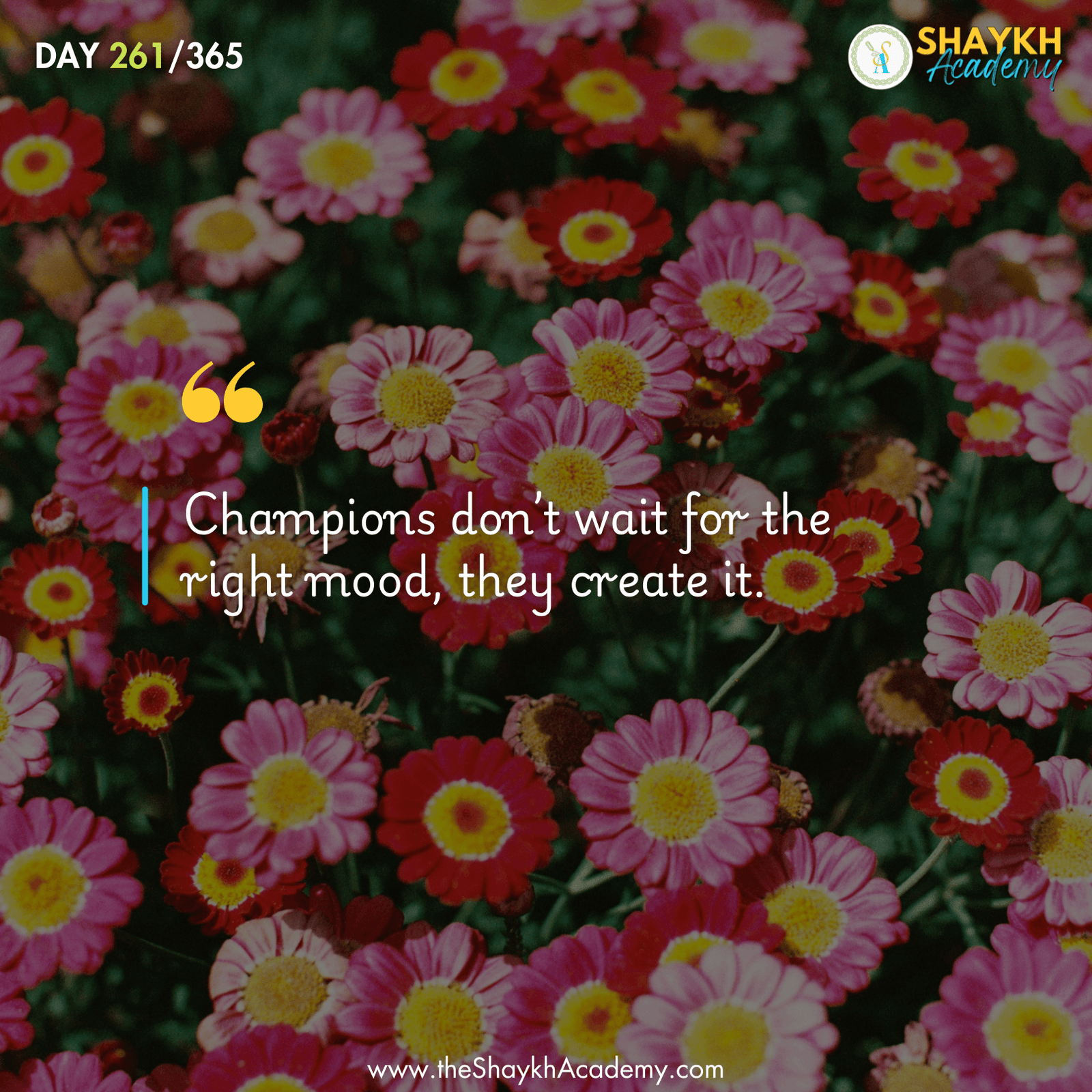 Champions don’t wait for the right mood, they create it.