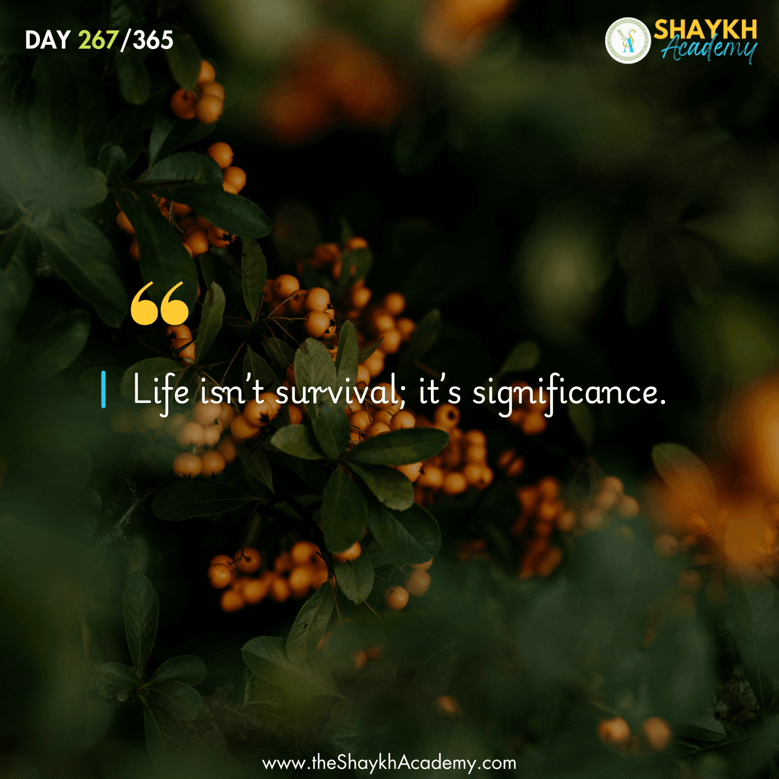 Life isn’t survival; it’s significance.