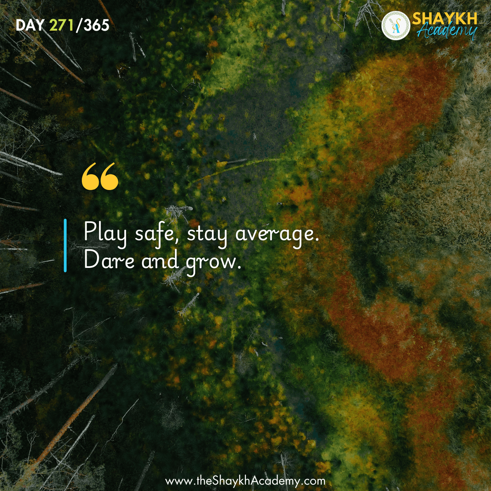 Play safe, stay average. Dare and grow.