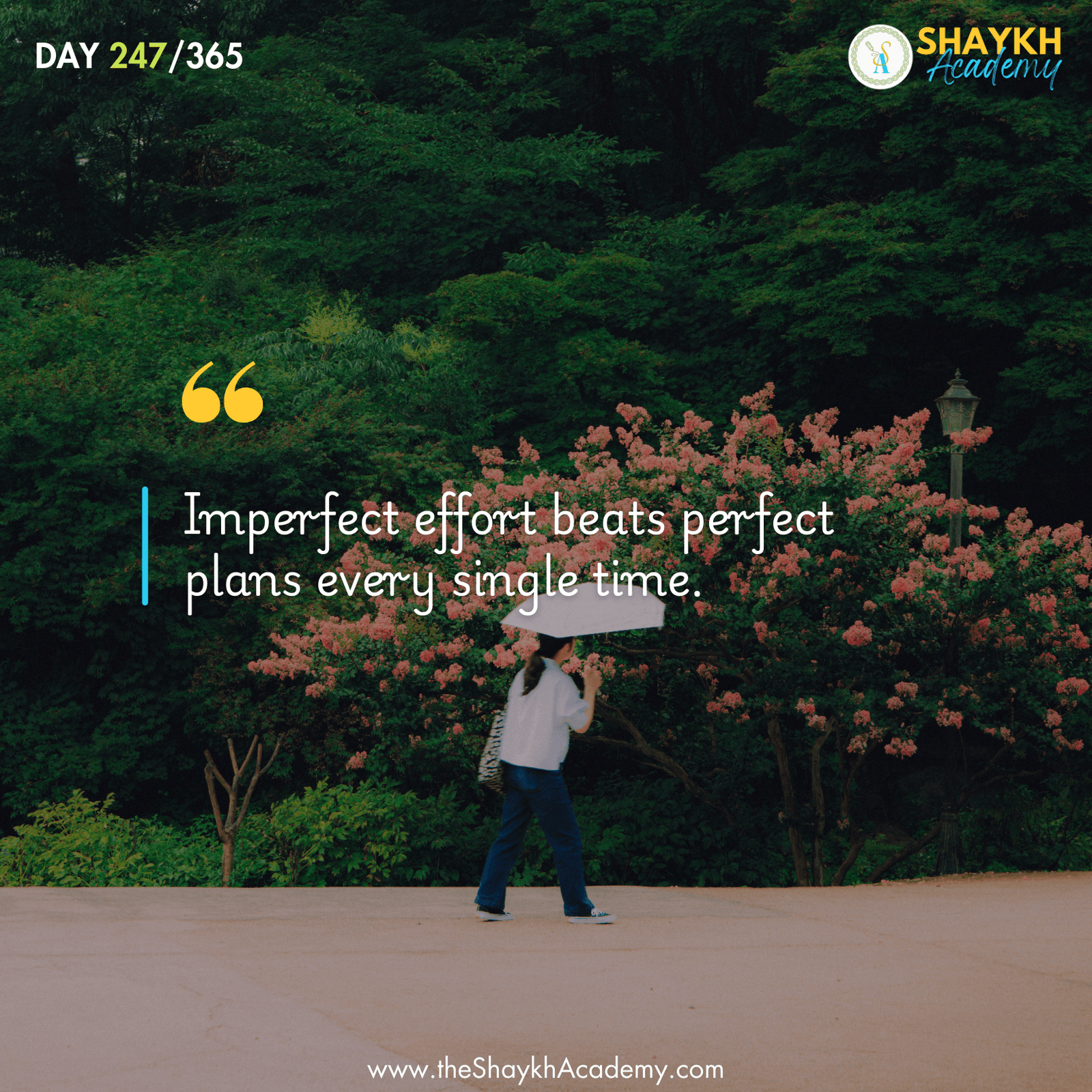 Imperfect effort beats perfect plans every single time.