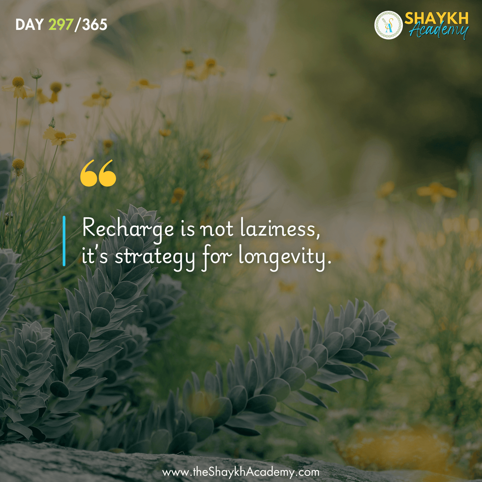 Recharge is not laziness, it’s strategy for longevity.