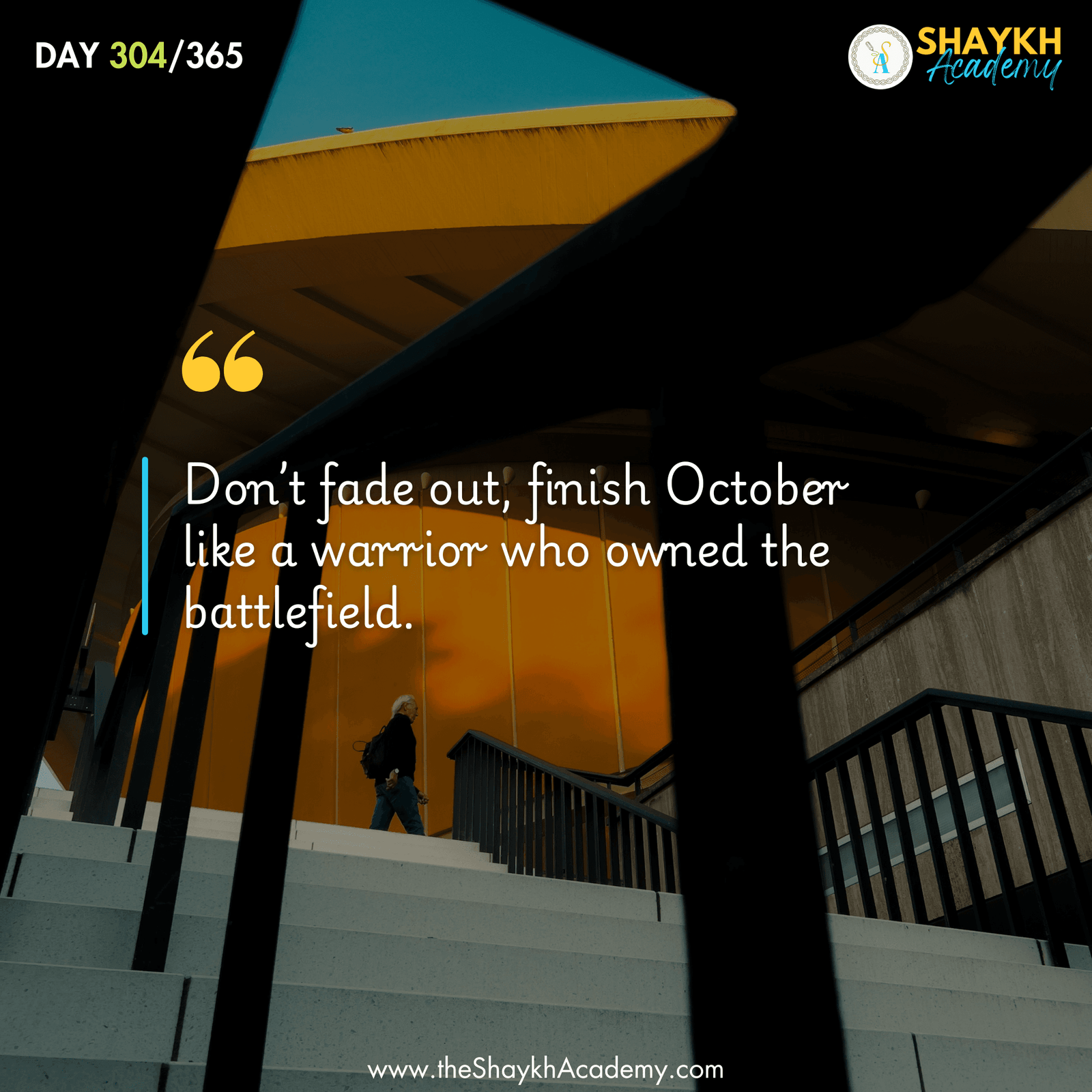 Don’t fade out, finish October like a warrior who owned the battlefield.