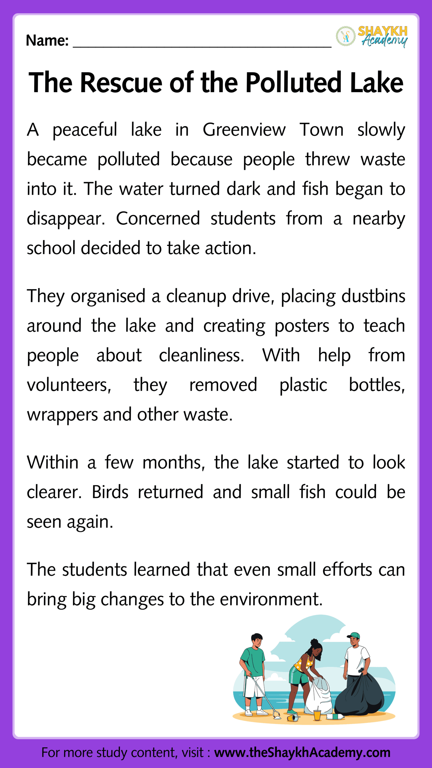 The Rescue of the Polluted Lake