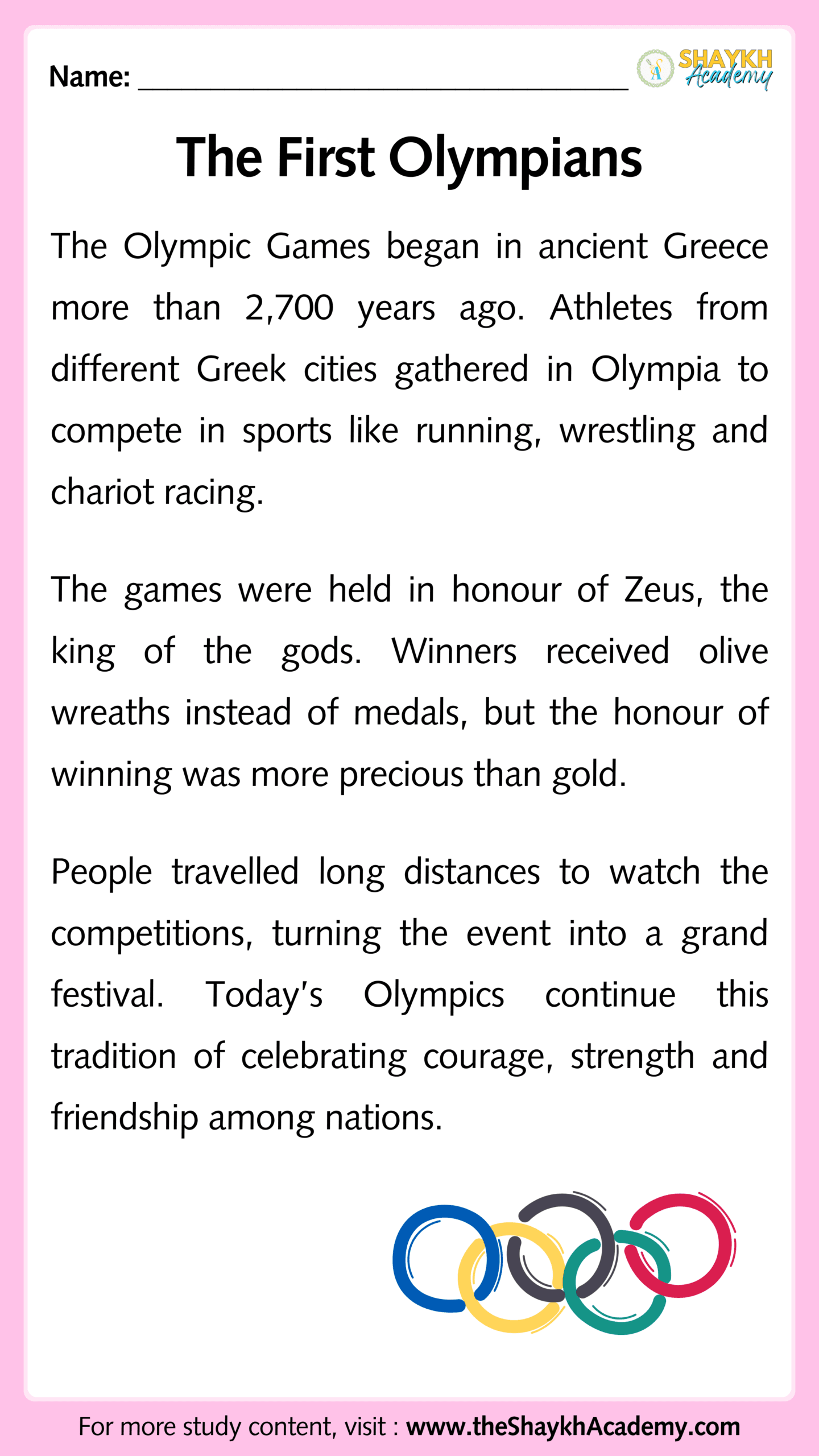 The First Olympians
