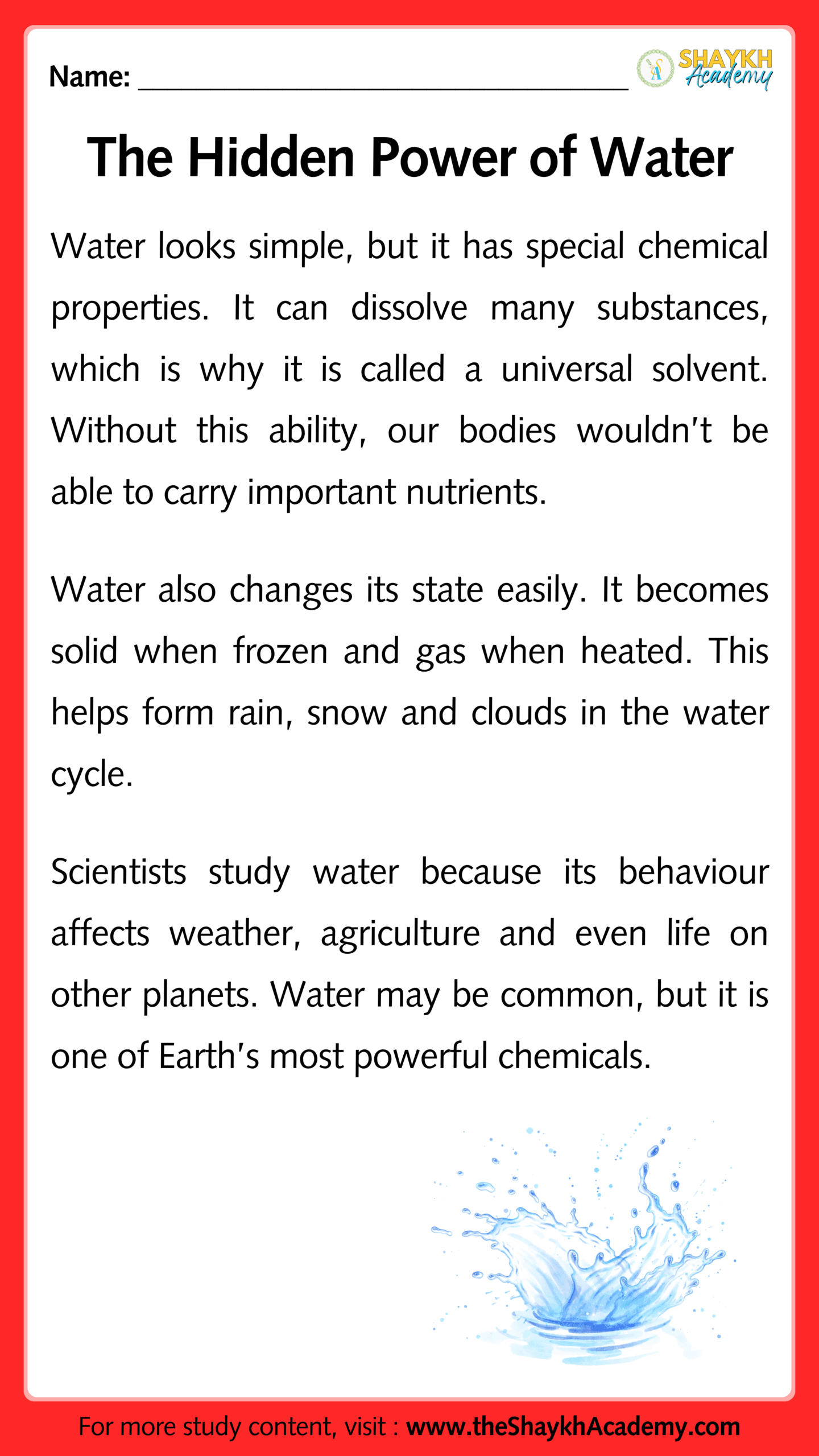 The Hidden Power of Water