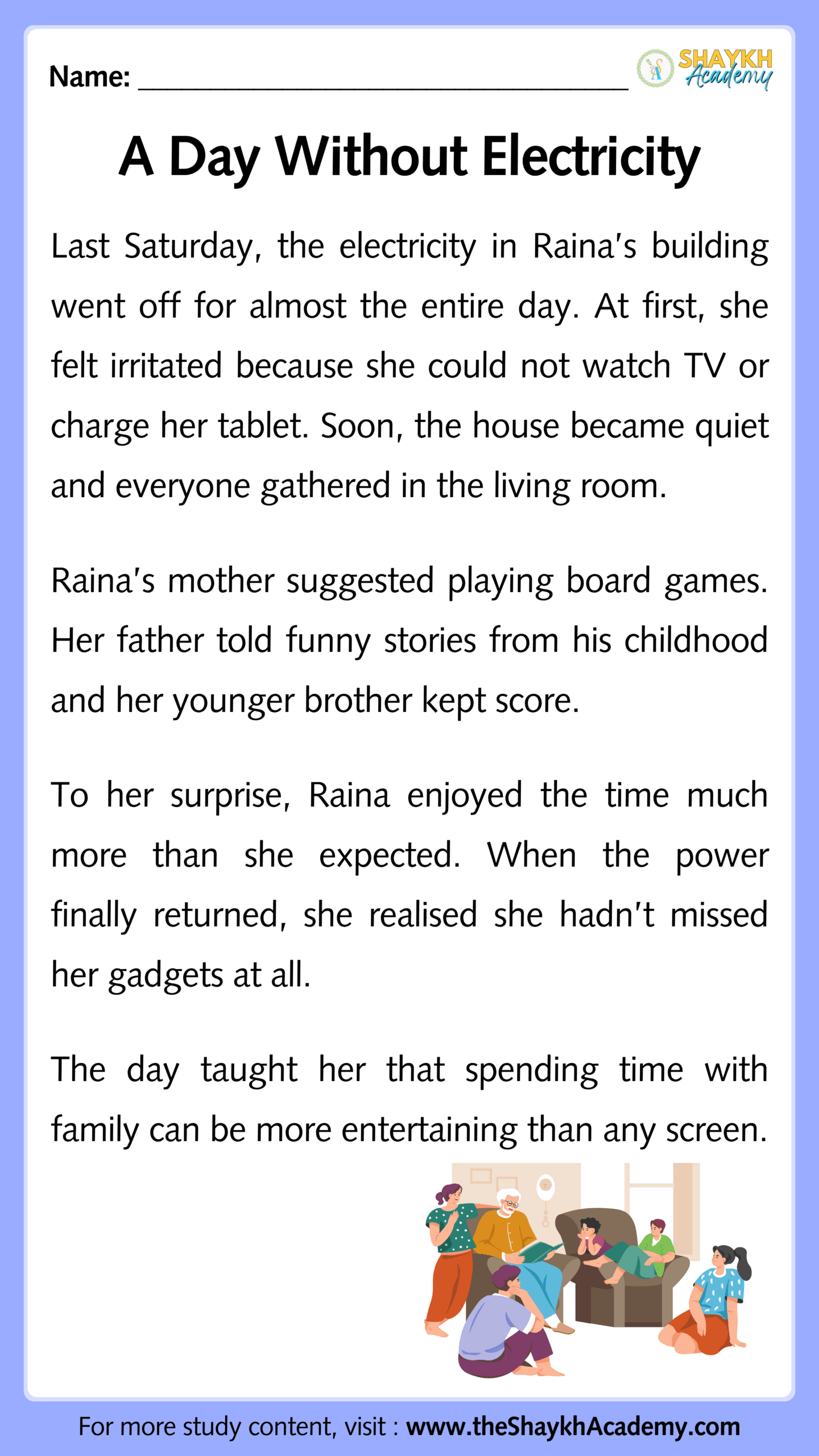 A Day Without Electricity