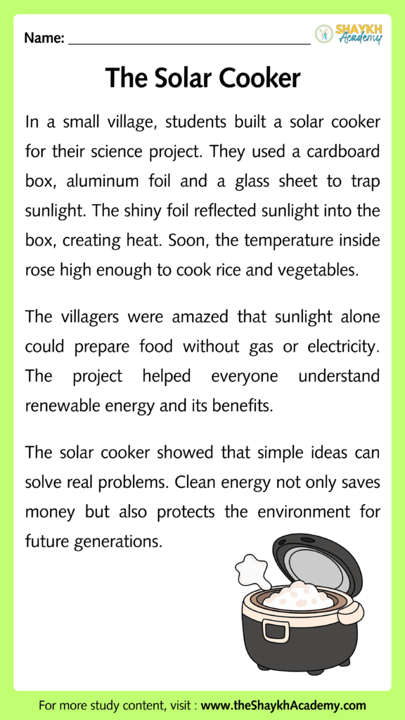 The Solar Cooker