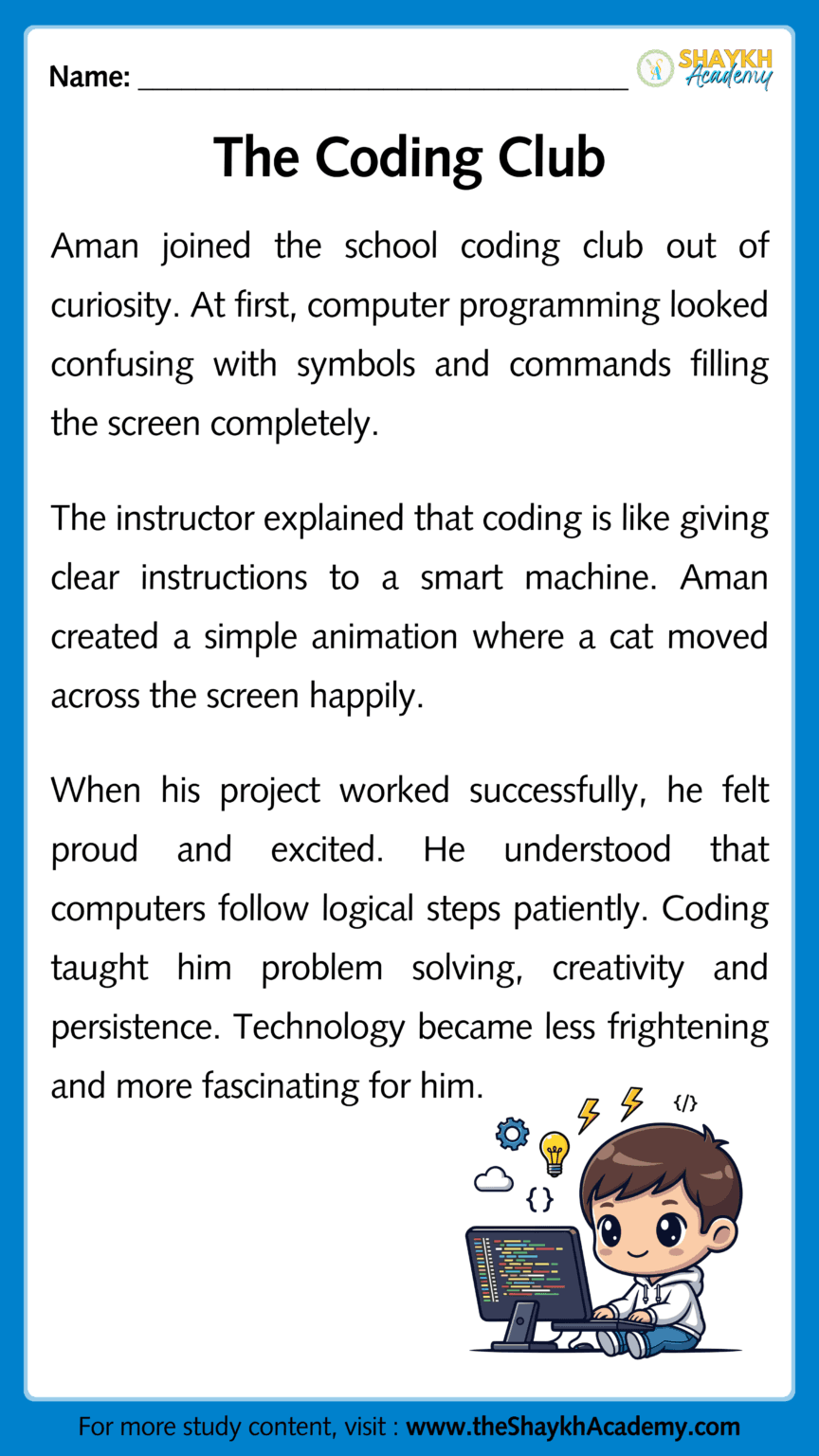 Practice English Reading with 'The Coding Club'
