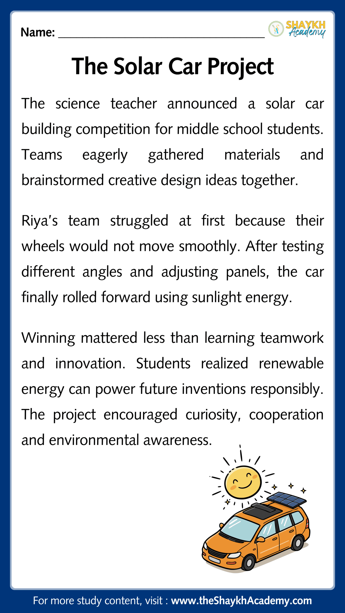 The Solar Car Project