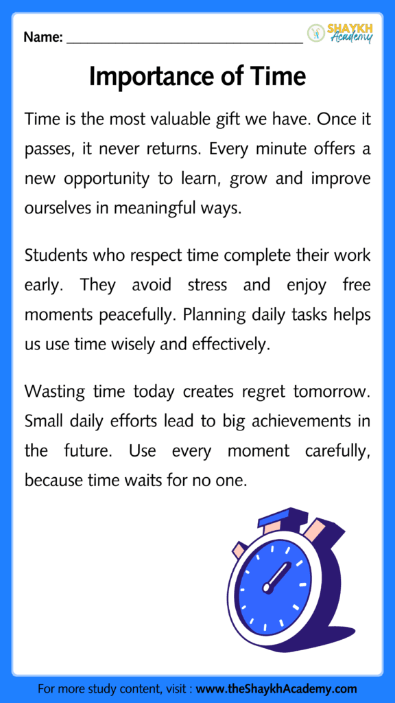 Importance of Time